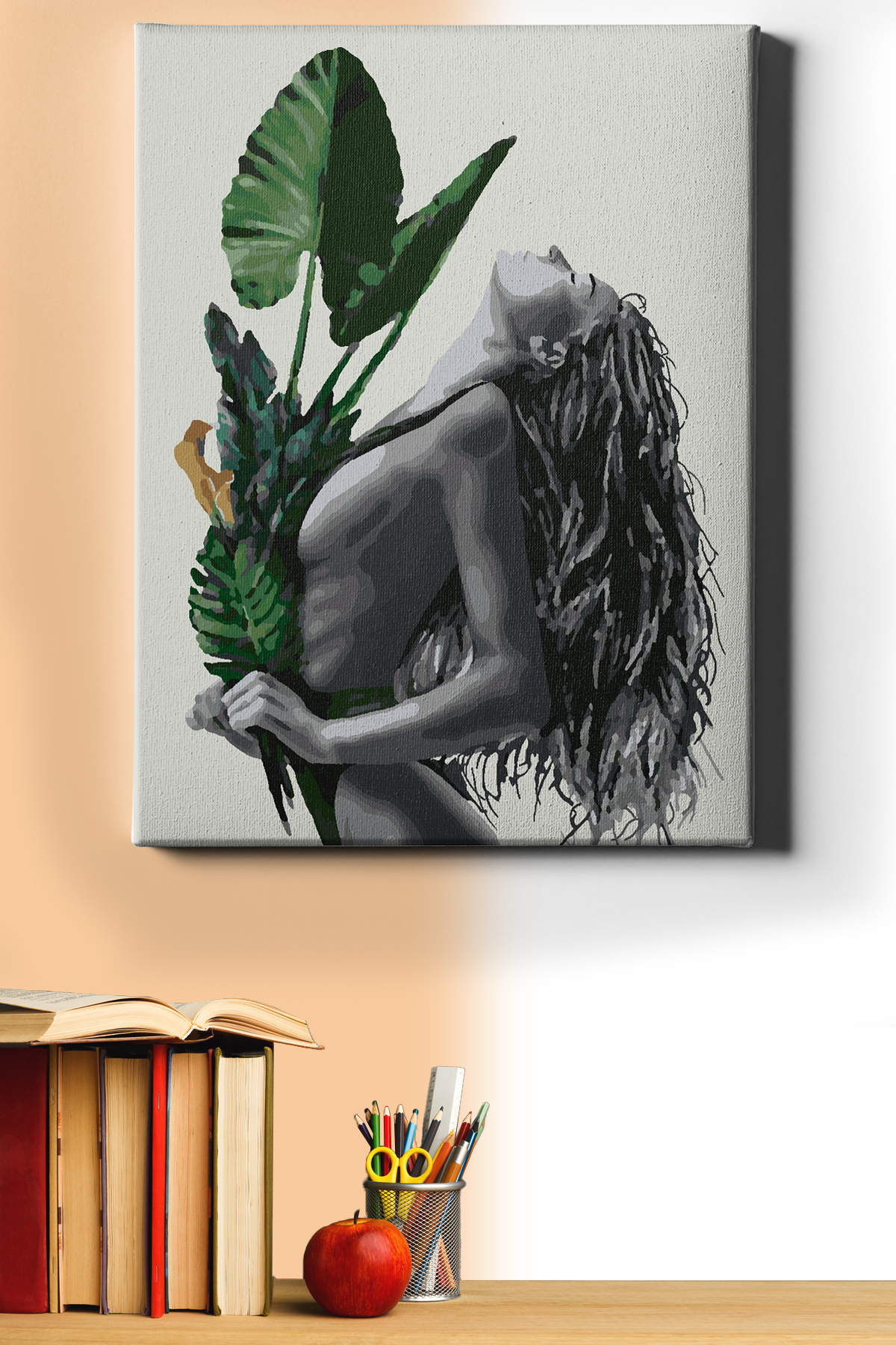 Sayılarla Boyama Seti Kasnaklı Yapraklar Ve Kadın