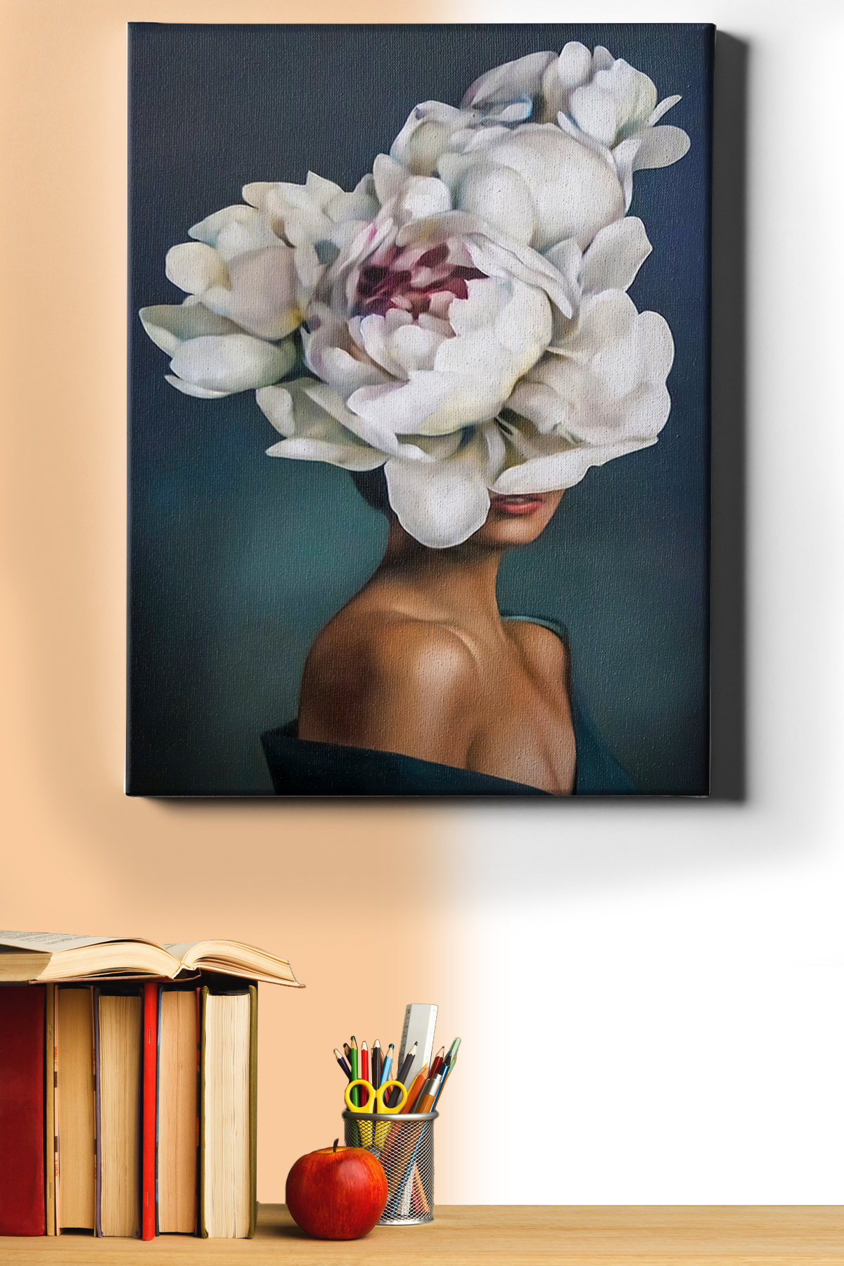 Çiçek Kadın Sayılarla Boyama Seti Kasnaklı