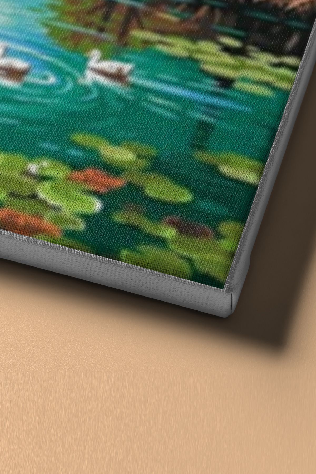 Pembe Söğüt Ve Göl Sayılarla Boyama Seti Kasnaklı - Görsel 4