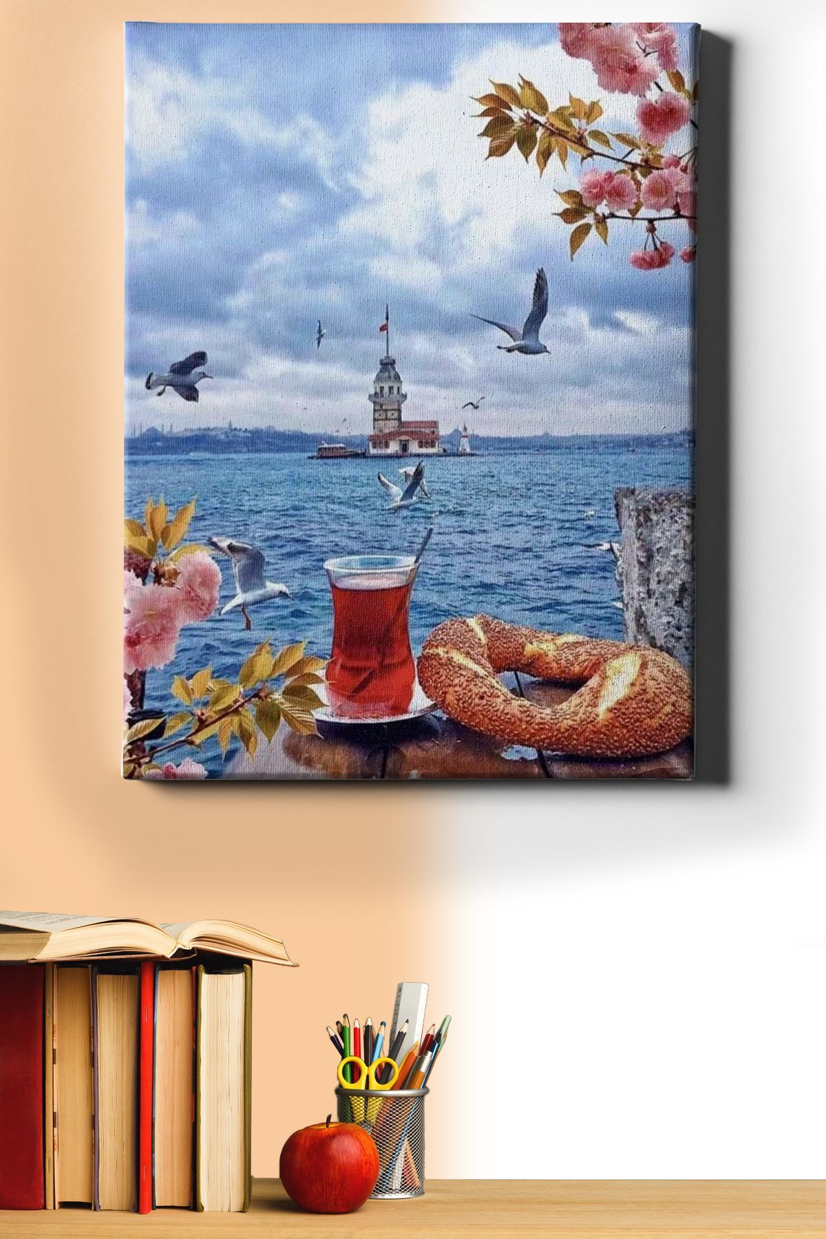 Üsküdar Da Çay Simit Sayılarla Boyama Seti Kasnaklı