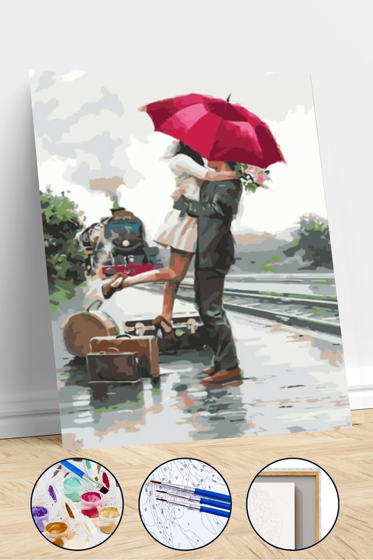 Elveda Romantizmi Sayılarla Boyama Seti Kasnaklı