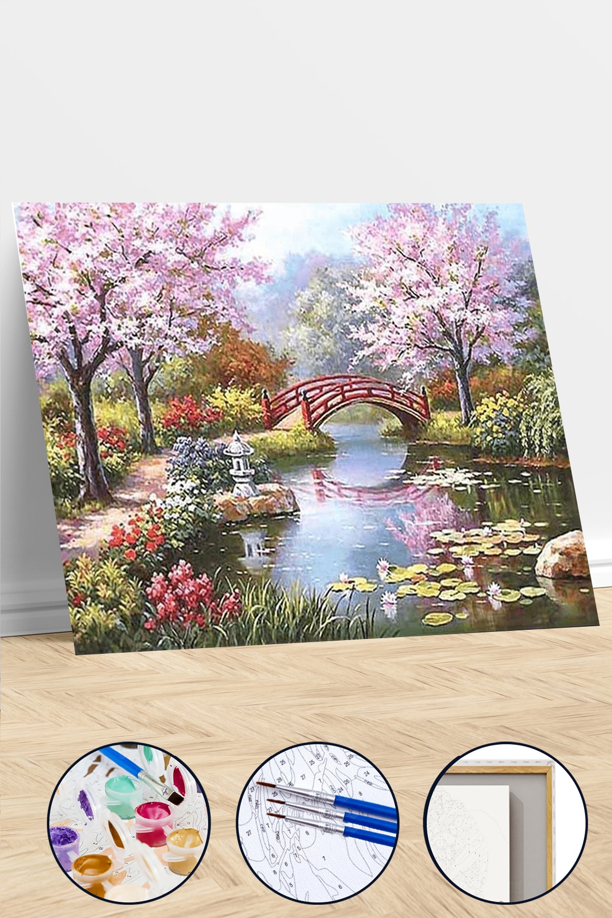 Pembe Orman Sayılarla Boyama Seti Kasnaklı