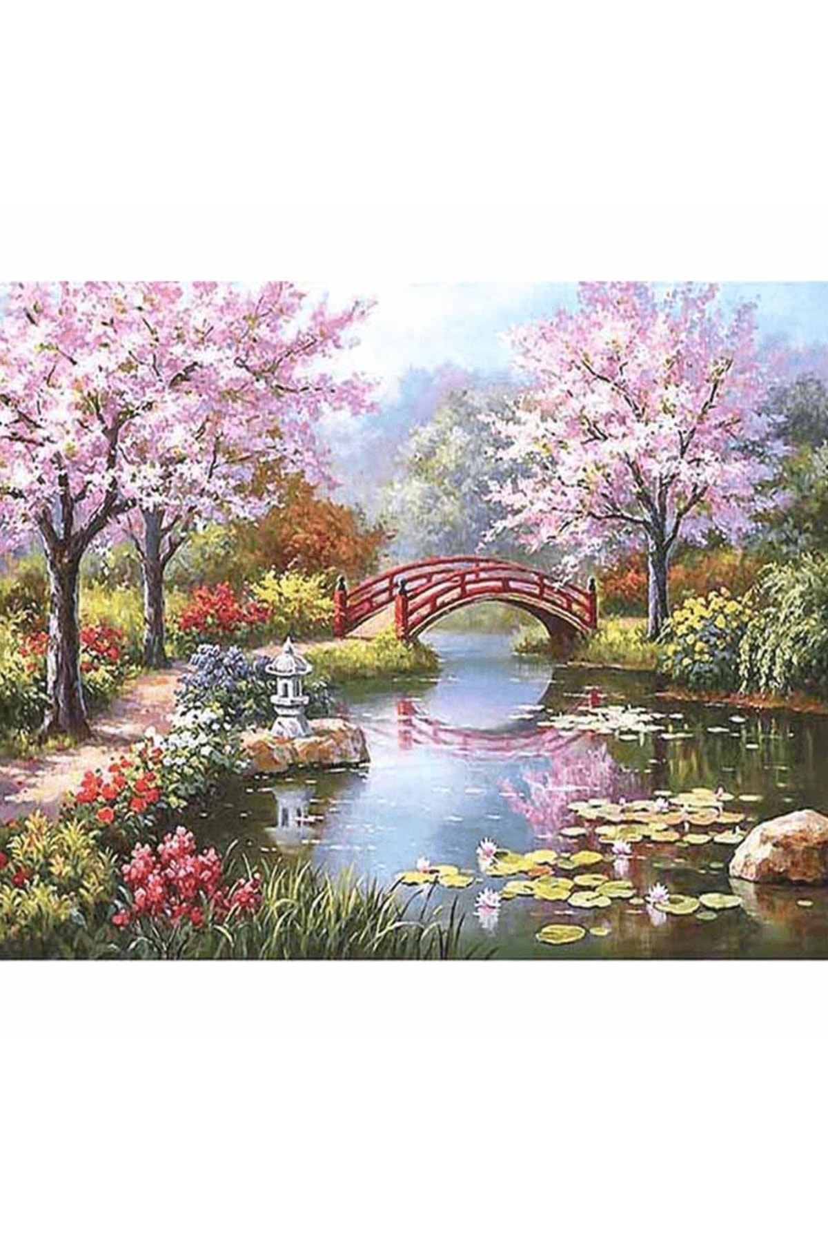 Pembe Orman Sayılarla Boyama Seti Kasnaklı - Görsel 2