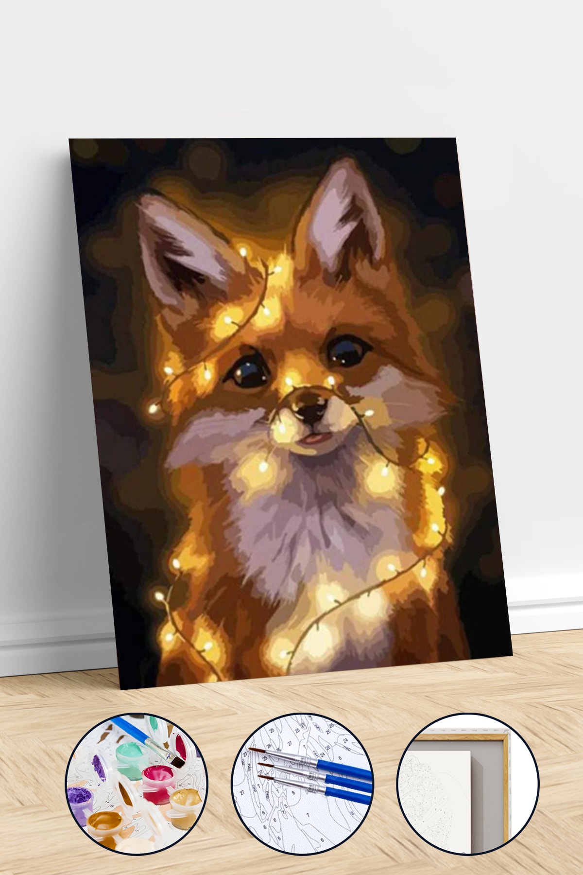 Led Işıklı Tilki Sayılarla Boyama Seti Kasnaklı