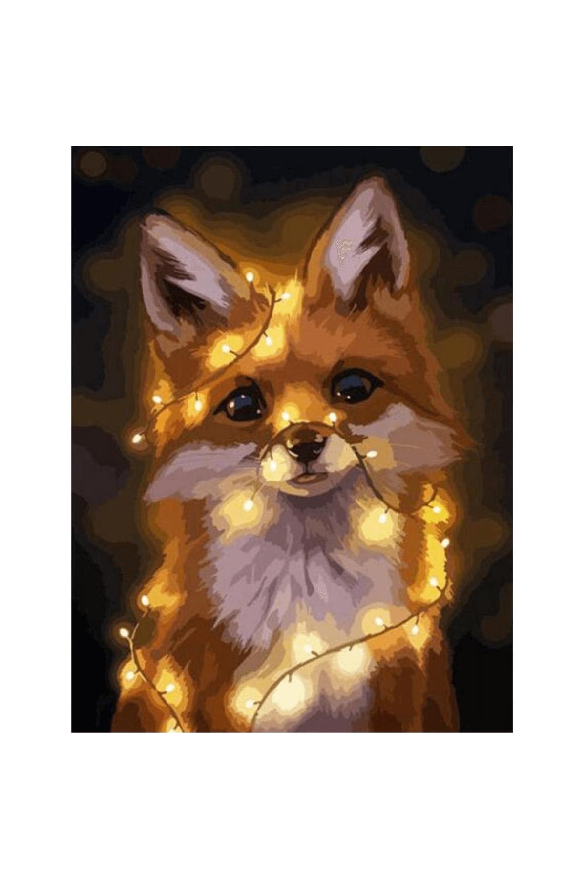 Led Işıklı Tilki Sayılarla Boyama Seti Kasnaklı - Görsel 2