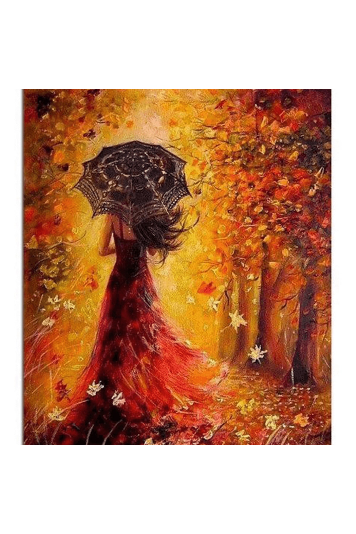 Güz Güzeli Sayılarla Boyama Seti Kasnaklı