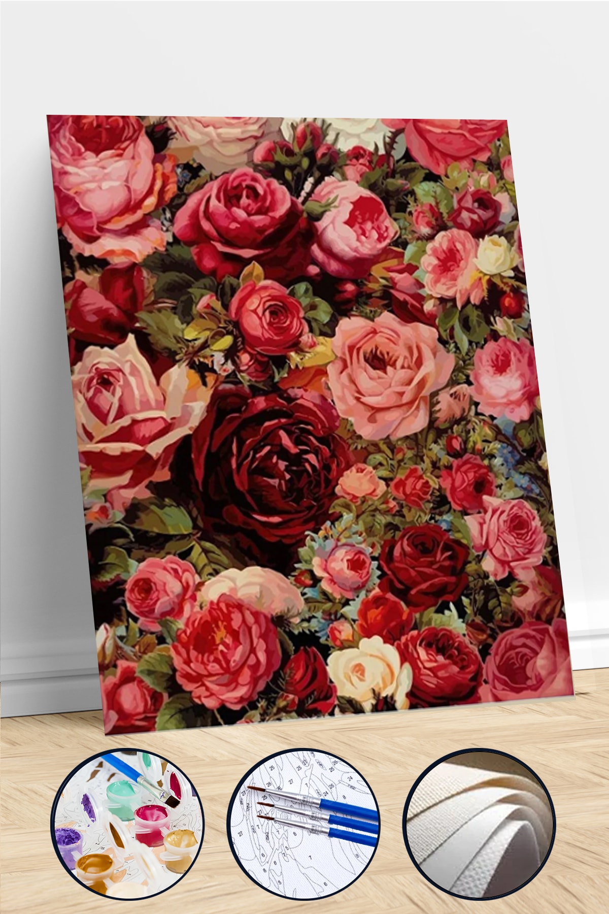 Gül Demeti Sayılarla Boyama Seti Kasnaklı