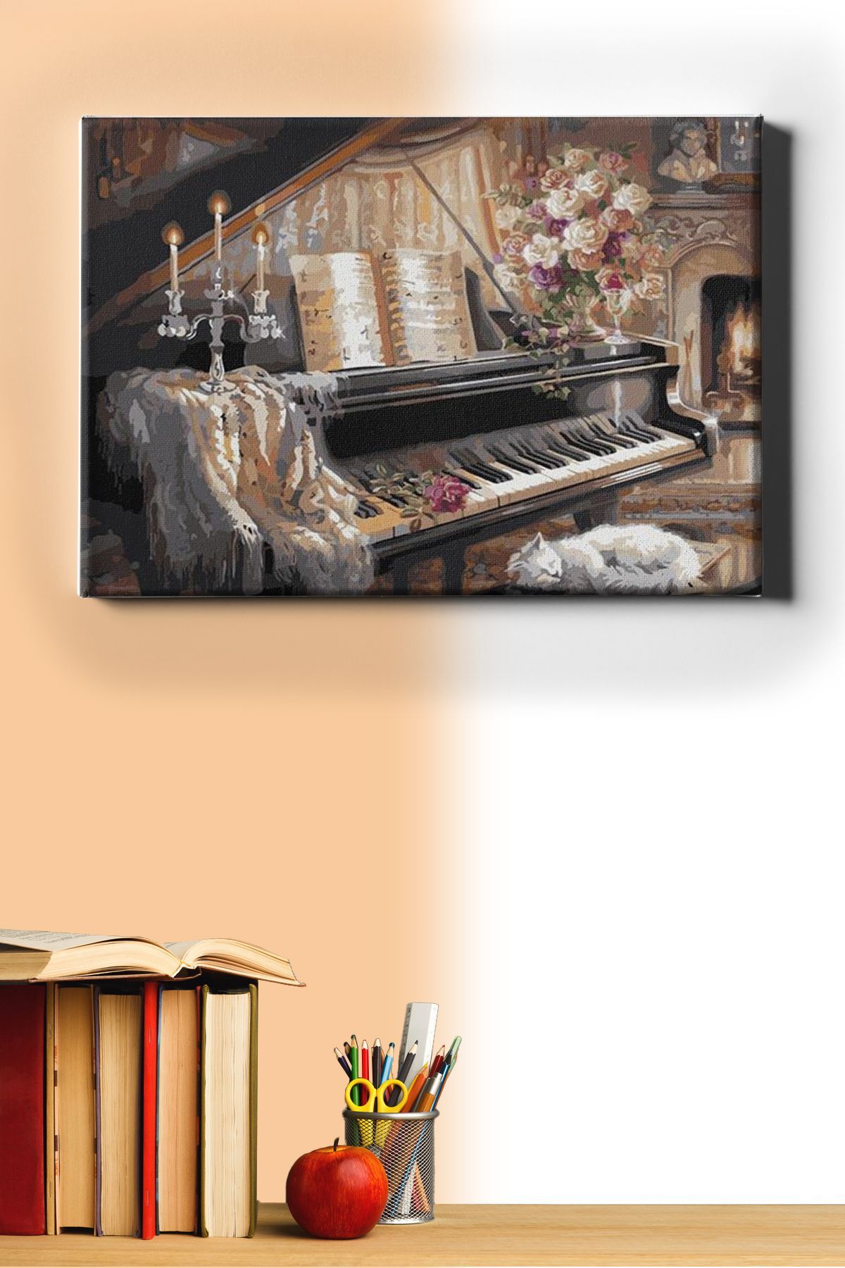 Mumlar Ve Piyano Sayılarla Boyama Seti Kasnaklı