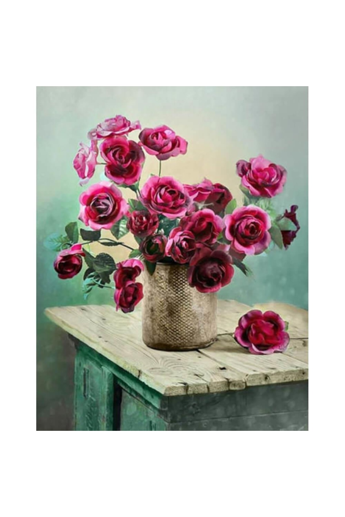 Güllerdeki Derinlik Sayılarla Boyama Seti Kasnaklı - Görsel 2