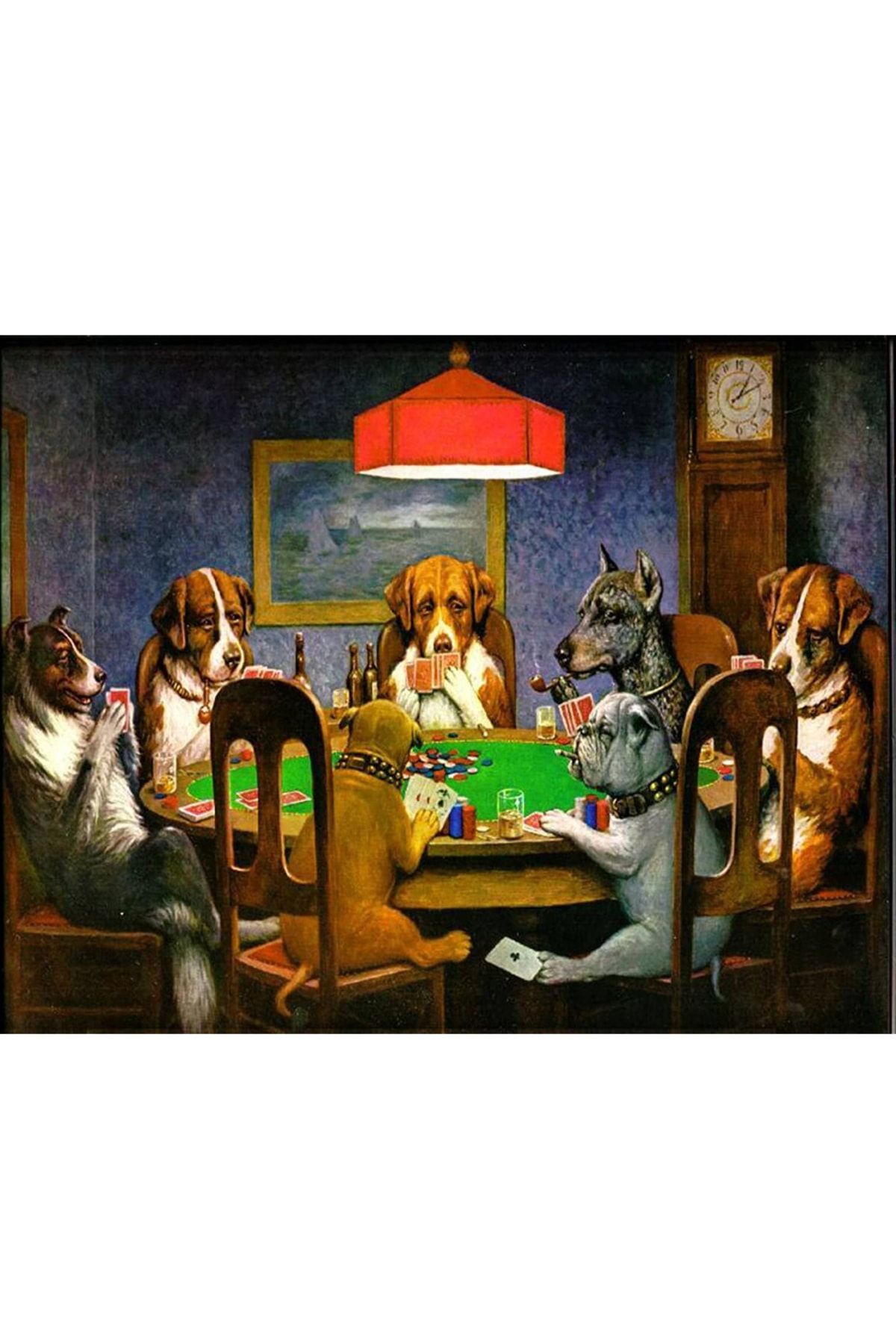 Dog Poker Sayılarla Boyama Seti Kasnaklı