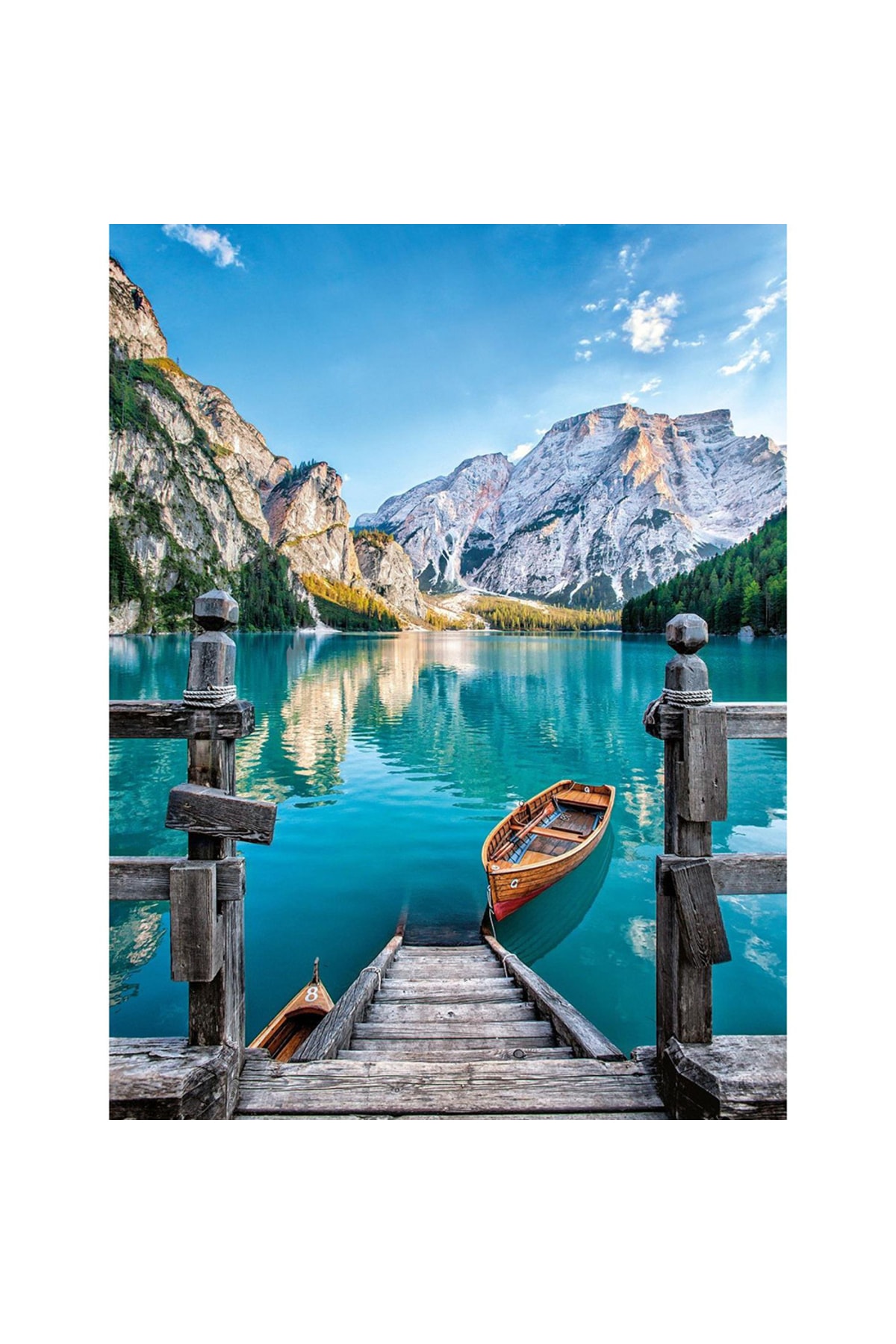 Italya Braies (prags) Gölü Sayılarla Boyama Seti Kasnaklı - Görsel 2