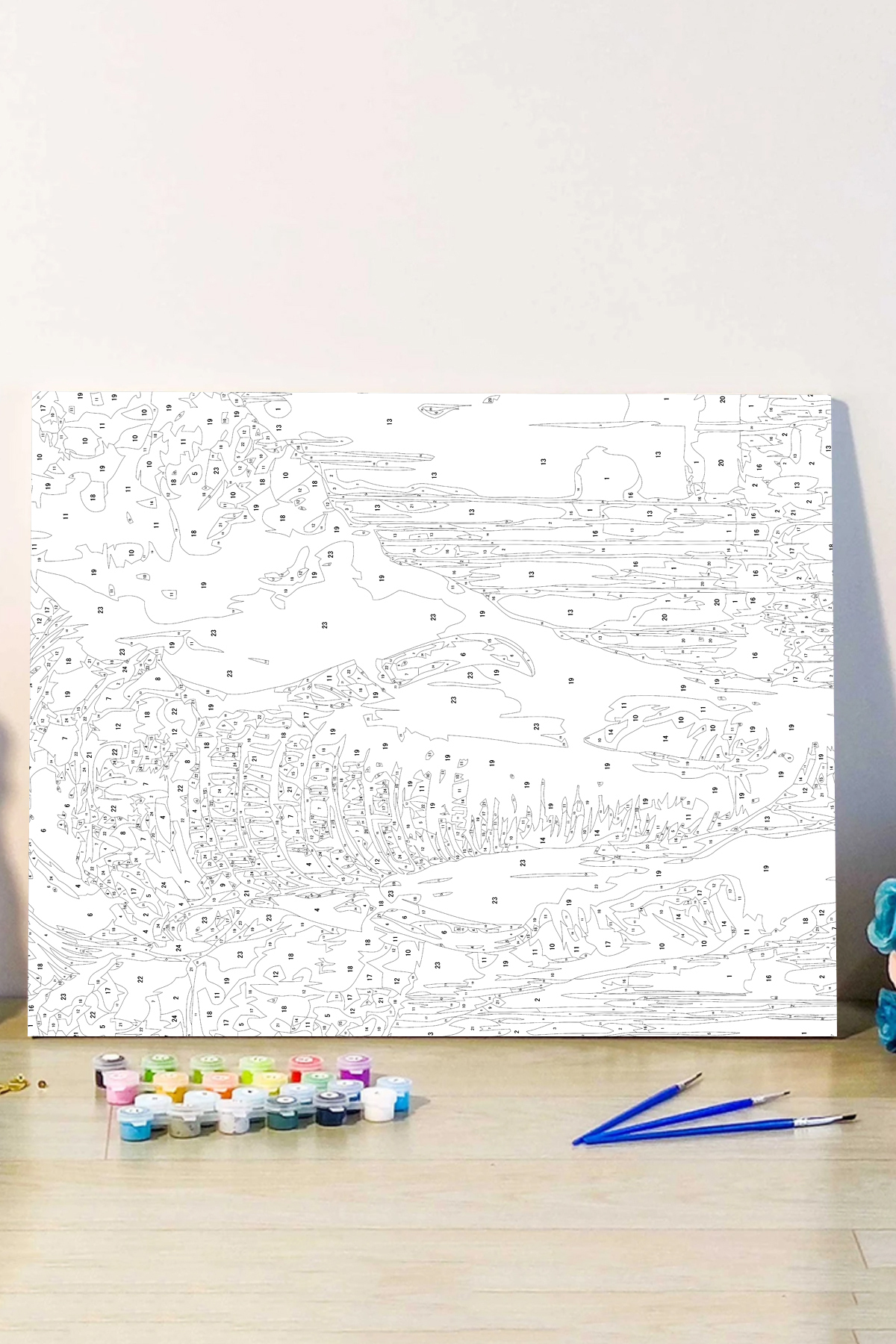 Lider Aslan Sayılarla Tablo Kanvasa Gerili - Görsel 6