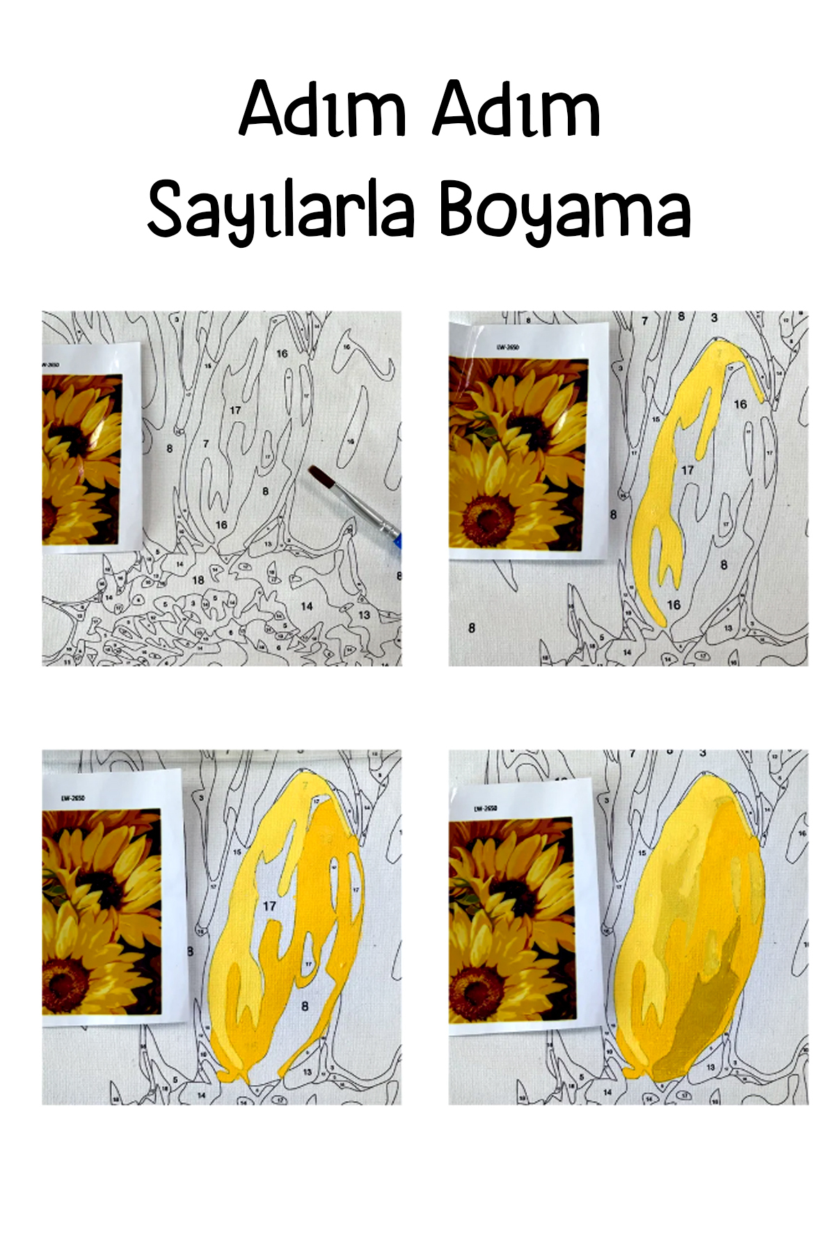 Lider Aslan Sayılarla Tablo Kanvasa Gerili - Görsel 7