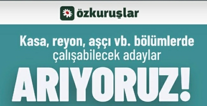 İSTANBUL ANADOLU YAKASI İÇİN MARKETİMİZDE(KASİYER,REYON,KASAP,ŞARKÜTERİ AŞÇI VB. )BÖLÜMLERİNDE ÇALIŞMA ARKADAŞLARI ARAMAKTAYIZ.