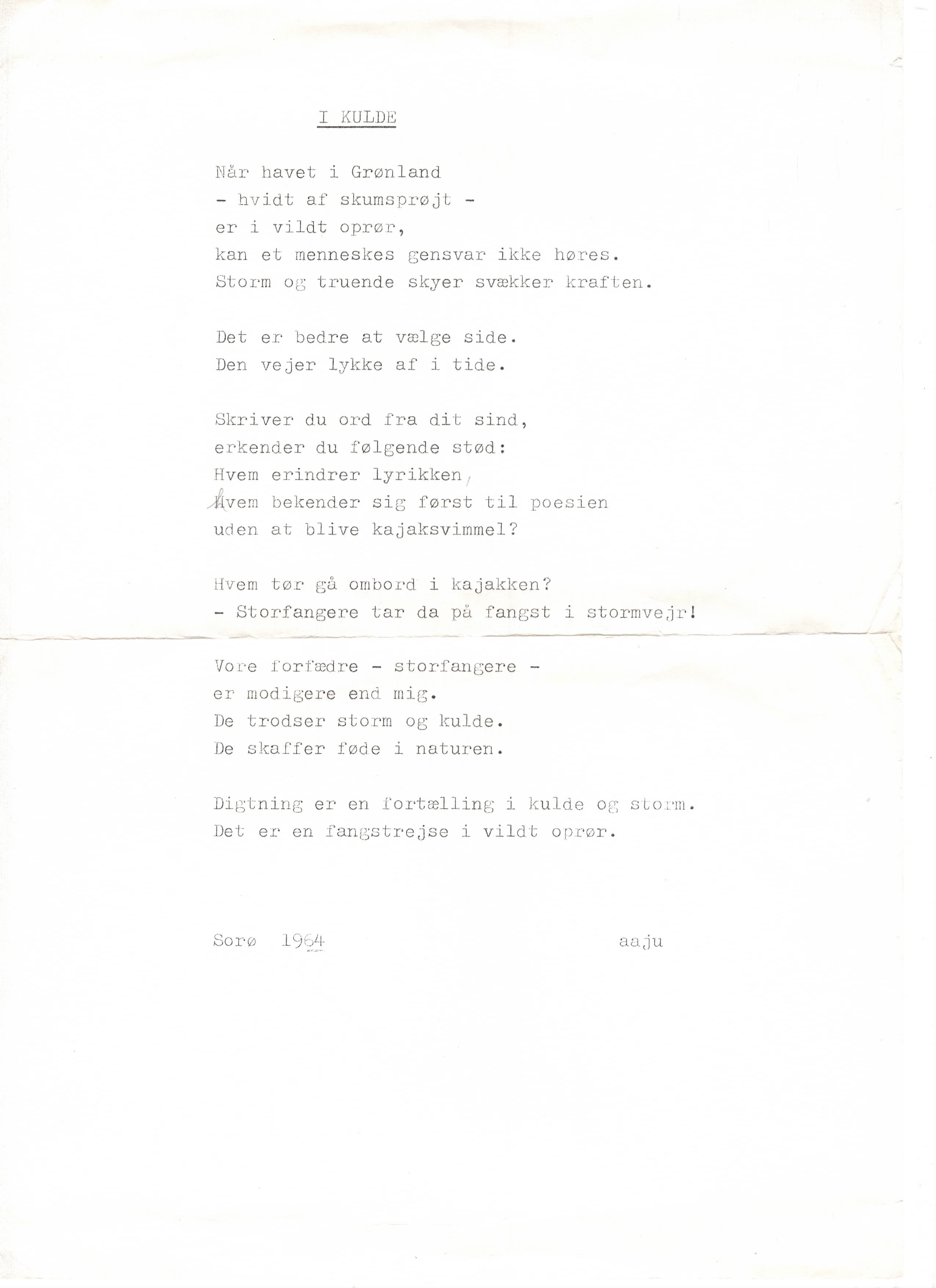 I kulde - Sorø 1964