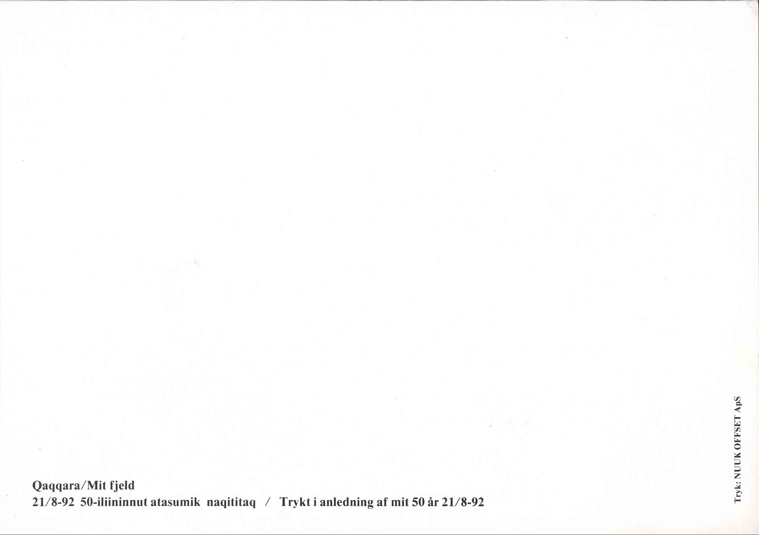 Kristian Olsen aajus 50 års fødselsdag - Qaaqara / Mit fjeld