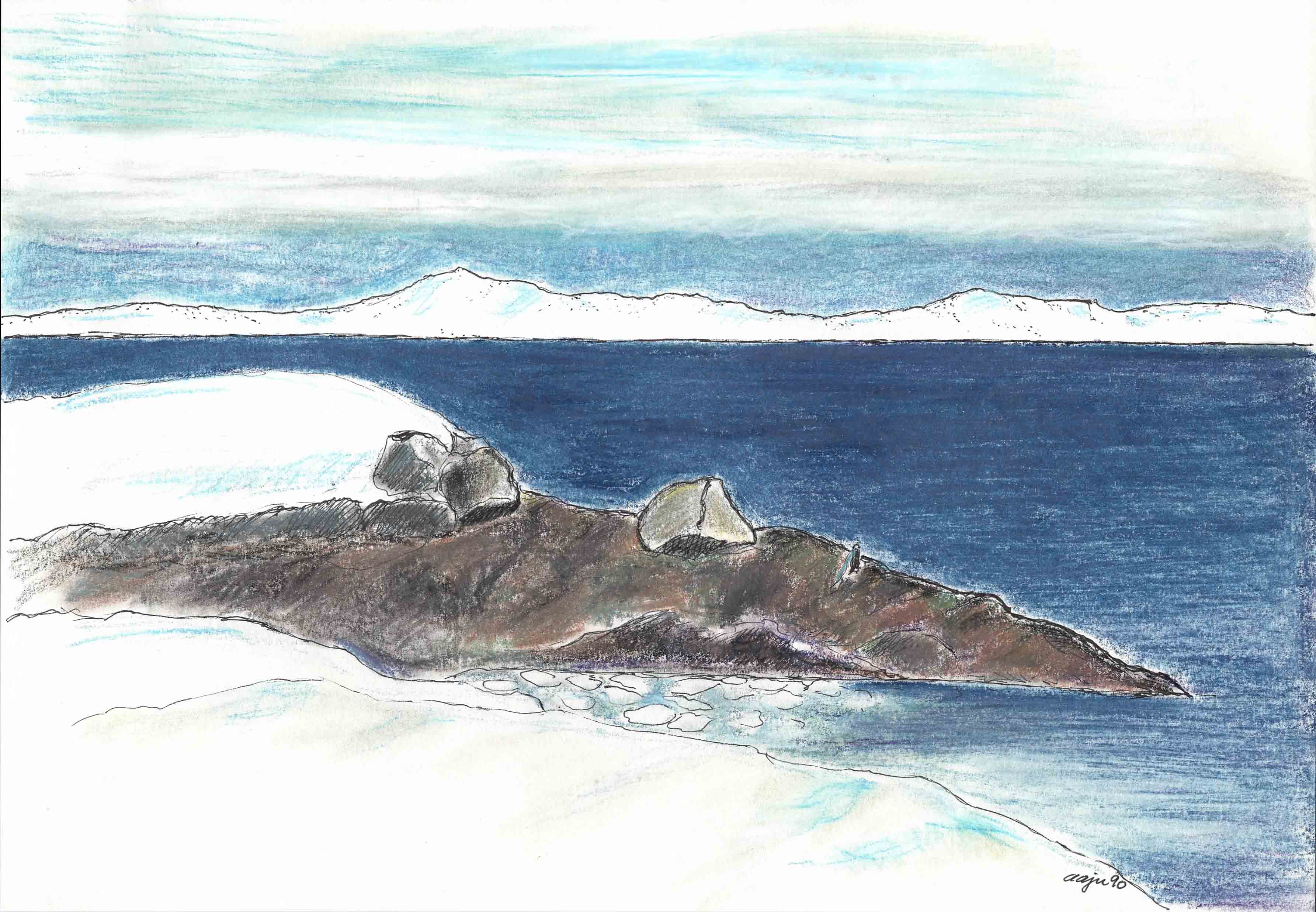Nuuk Rotary Klub afviste oplæg til julekort 1990, nr. 1