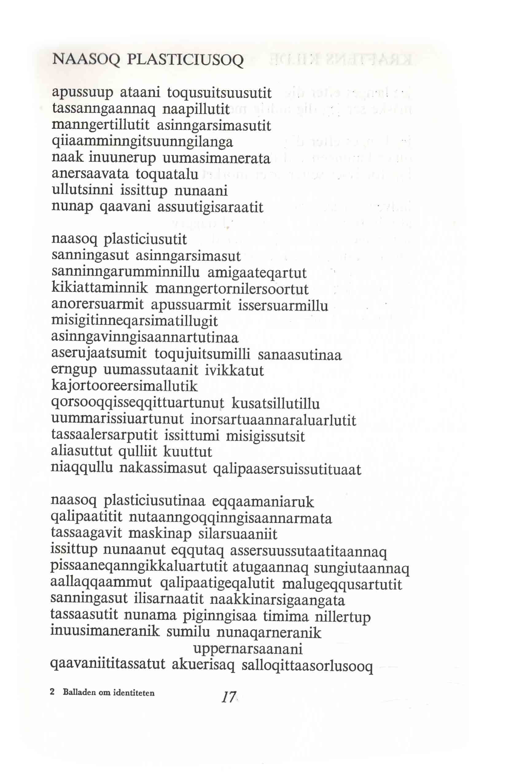balladen om identiteten - en ubeskrivelig ballade fra Havets Mor itl Halleluja Mor Danmark