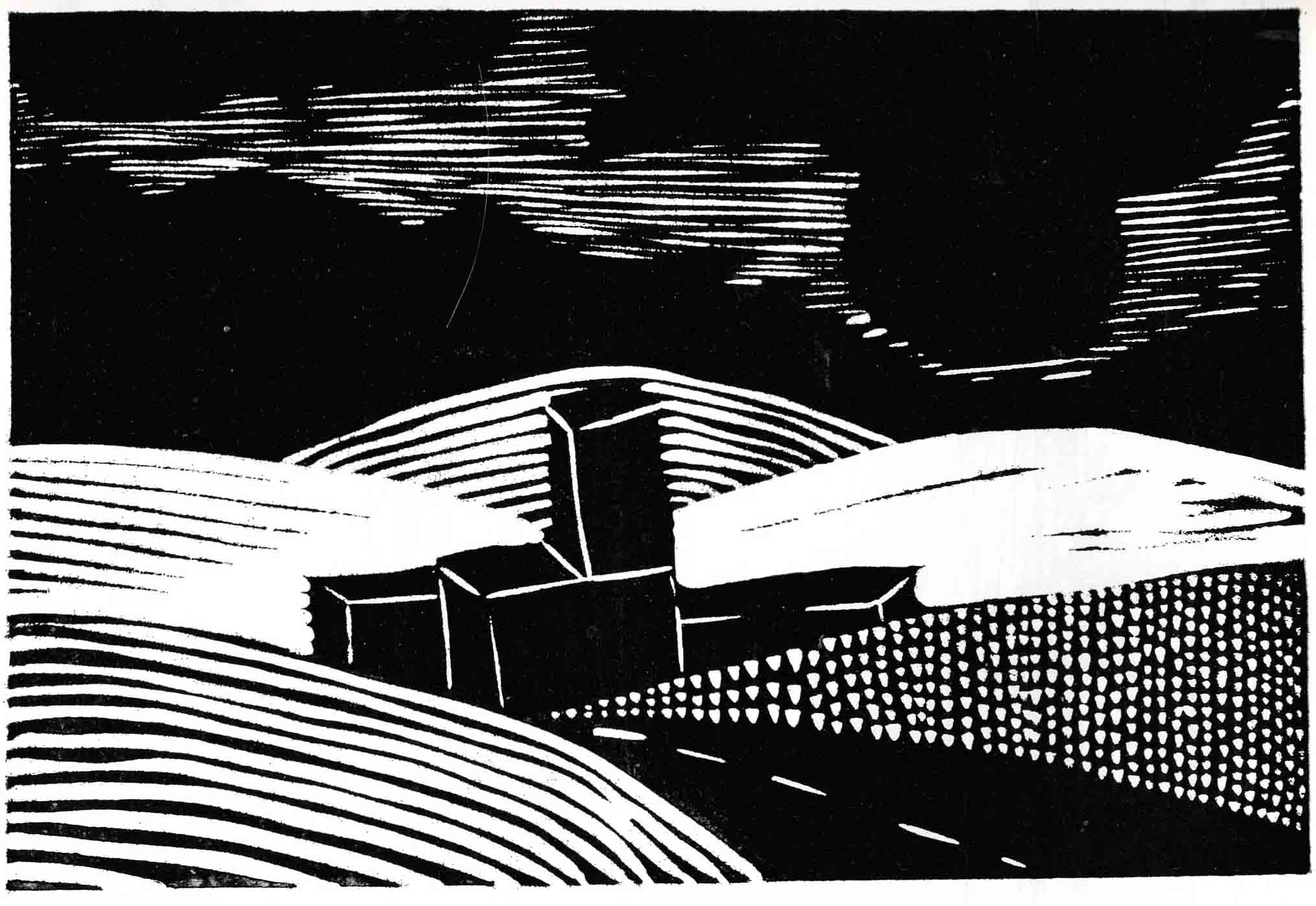 kirke i bakket terræn