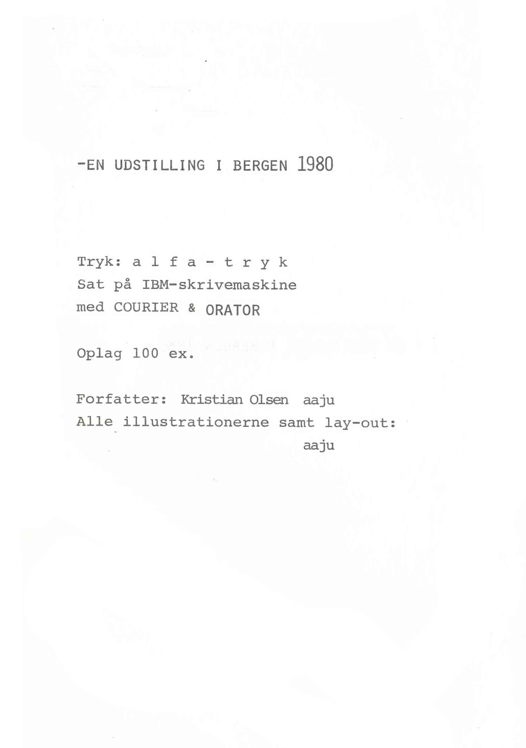 En udstilling i Bergen 1980