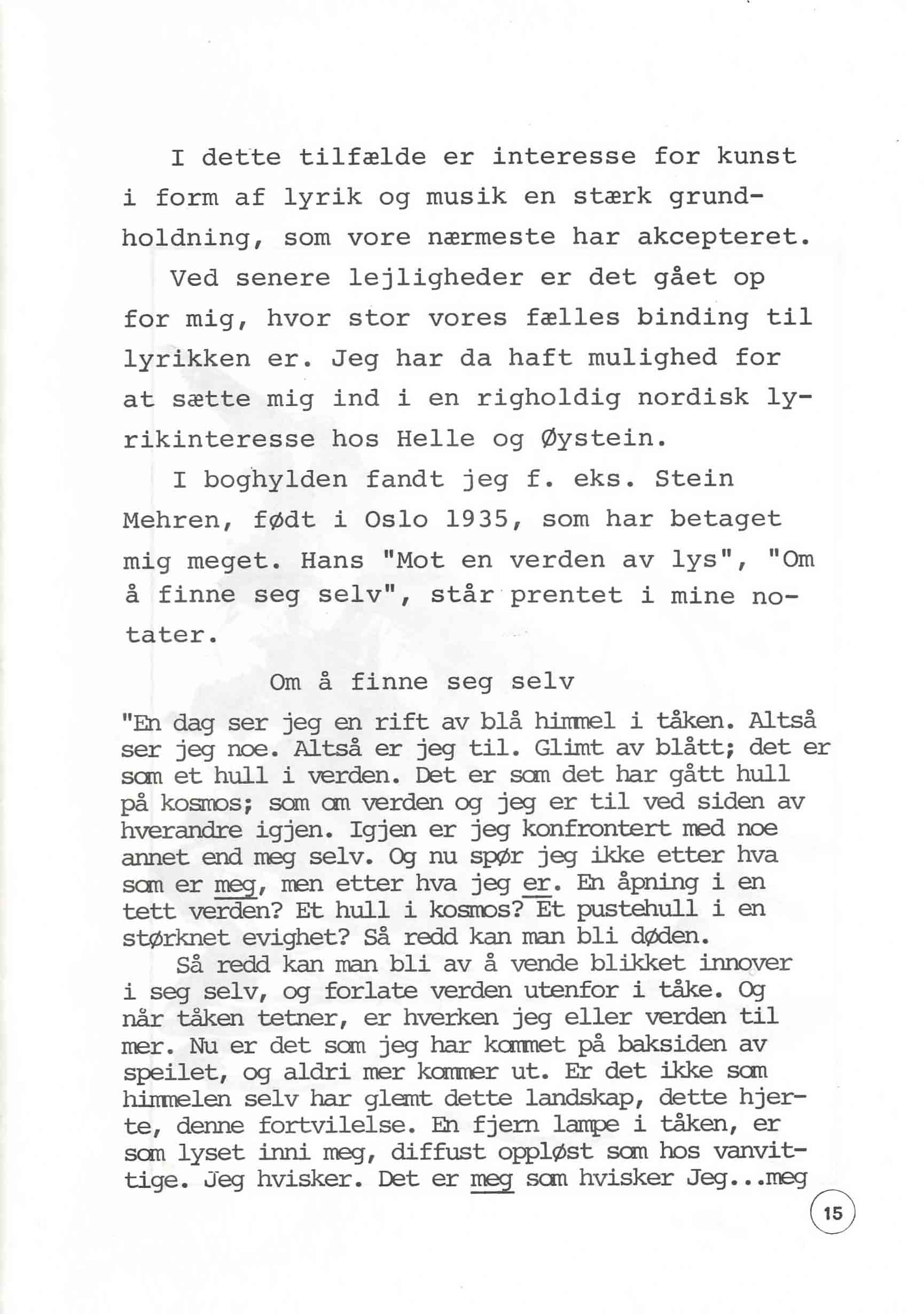 En udstilling i Bergen 1980