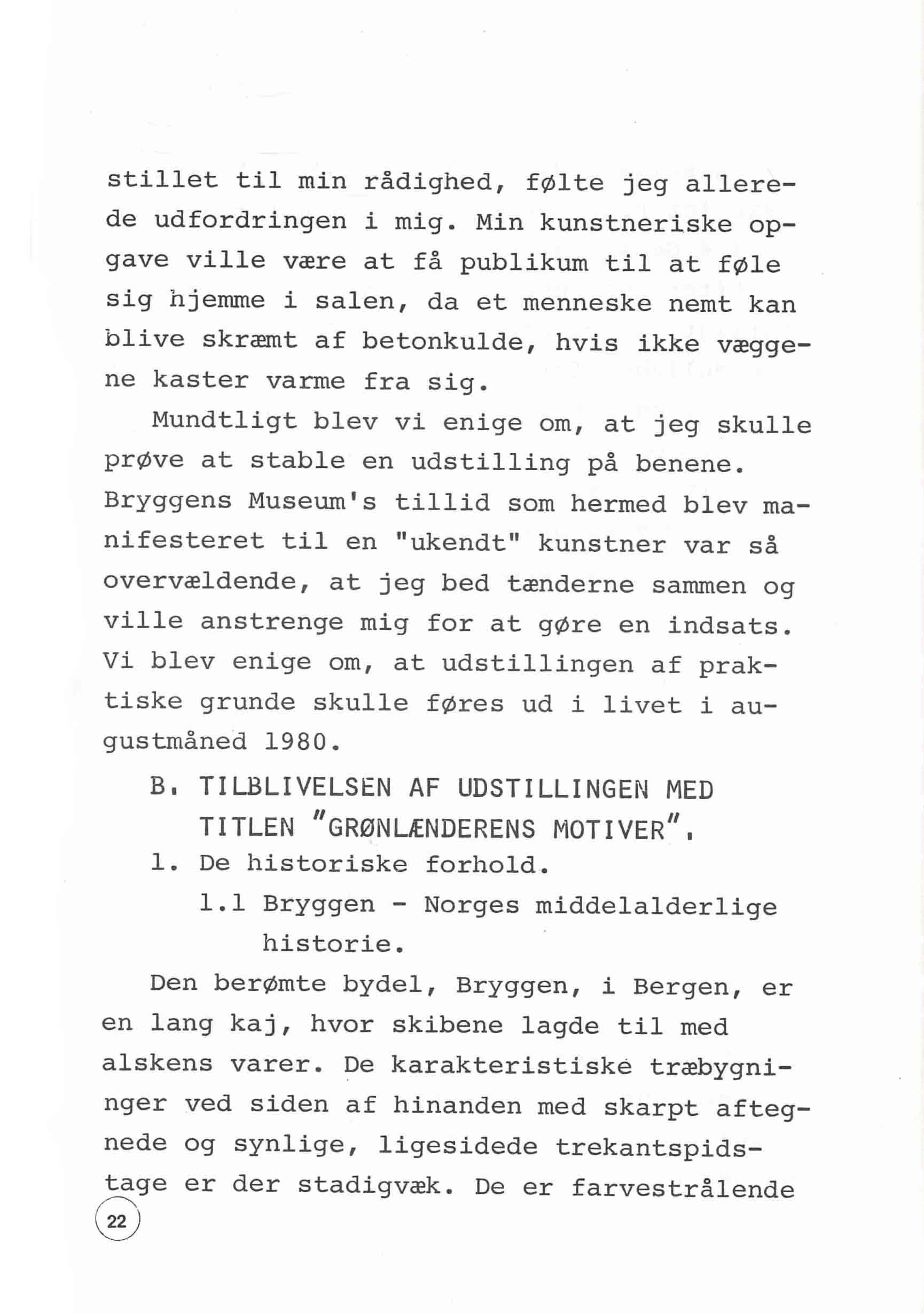 En udstilling i Bergen 1980