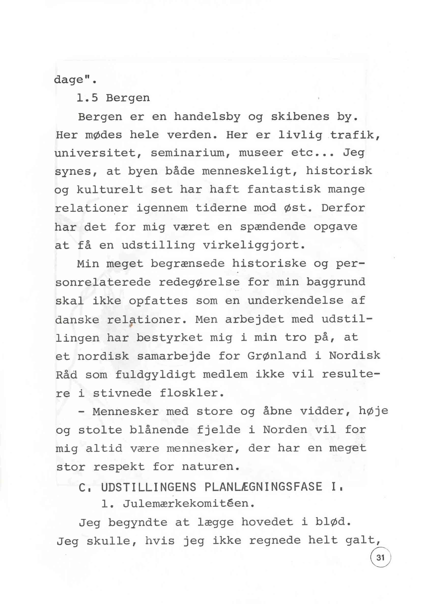 En udstilling i Bergen 1980