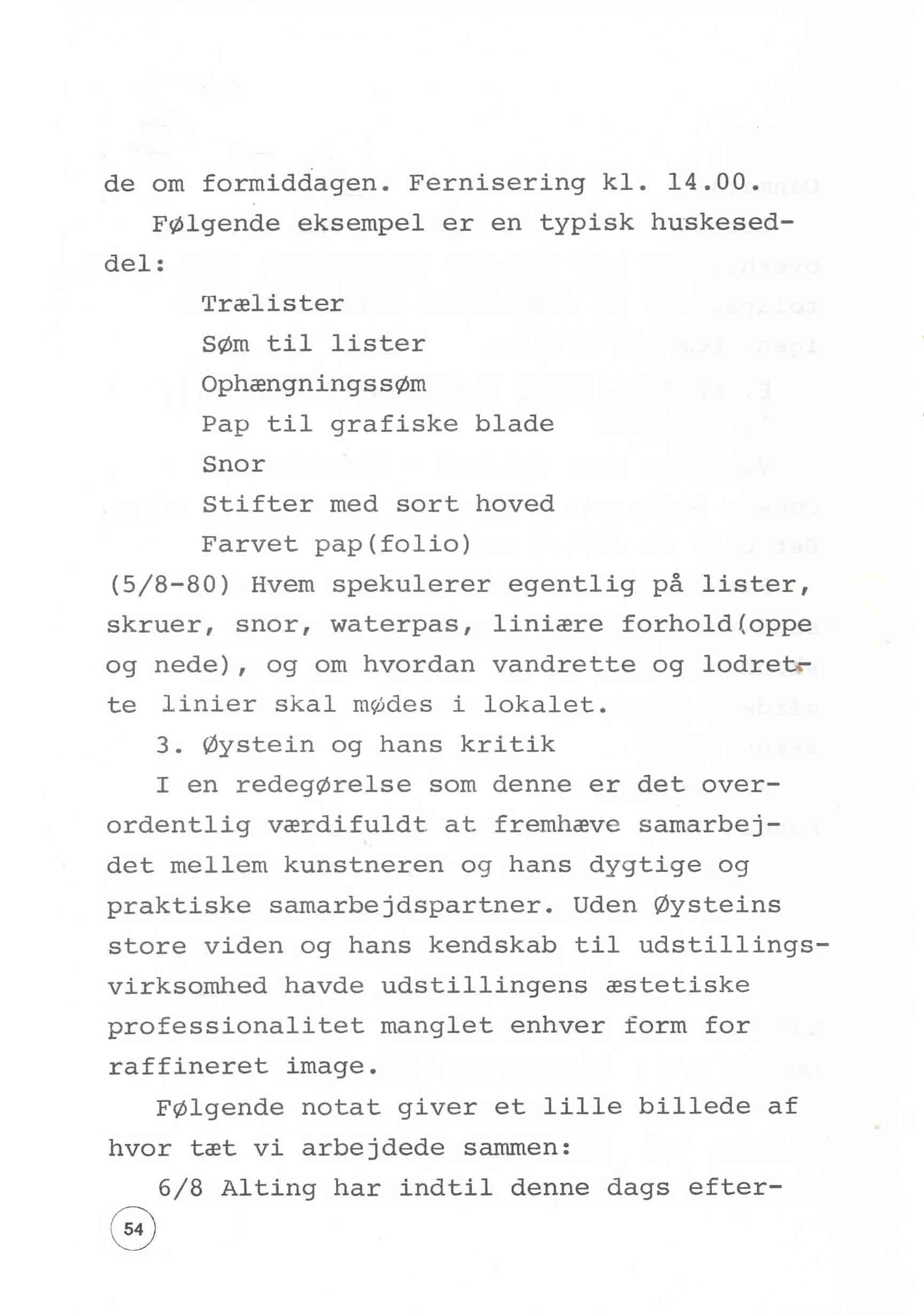 En udstilling i Bergen 1980