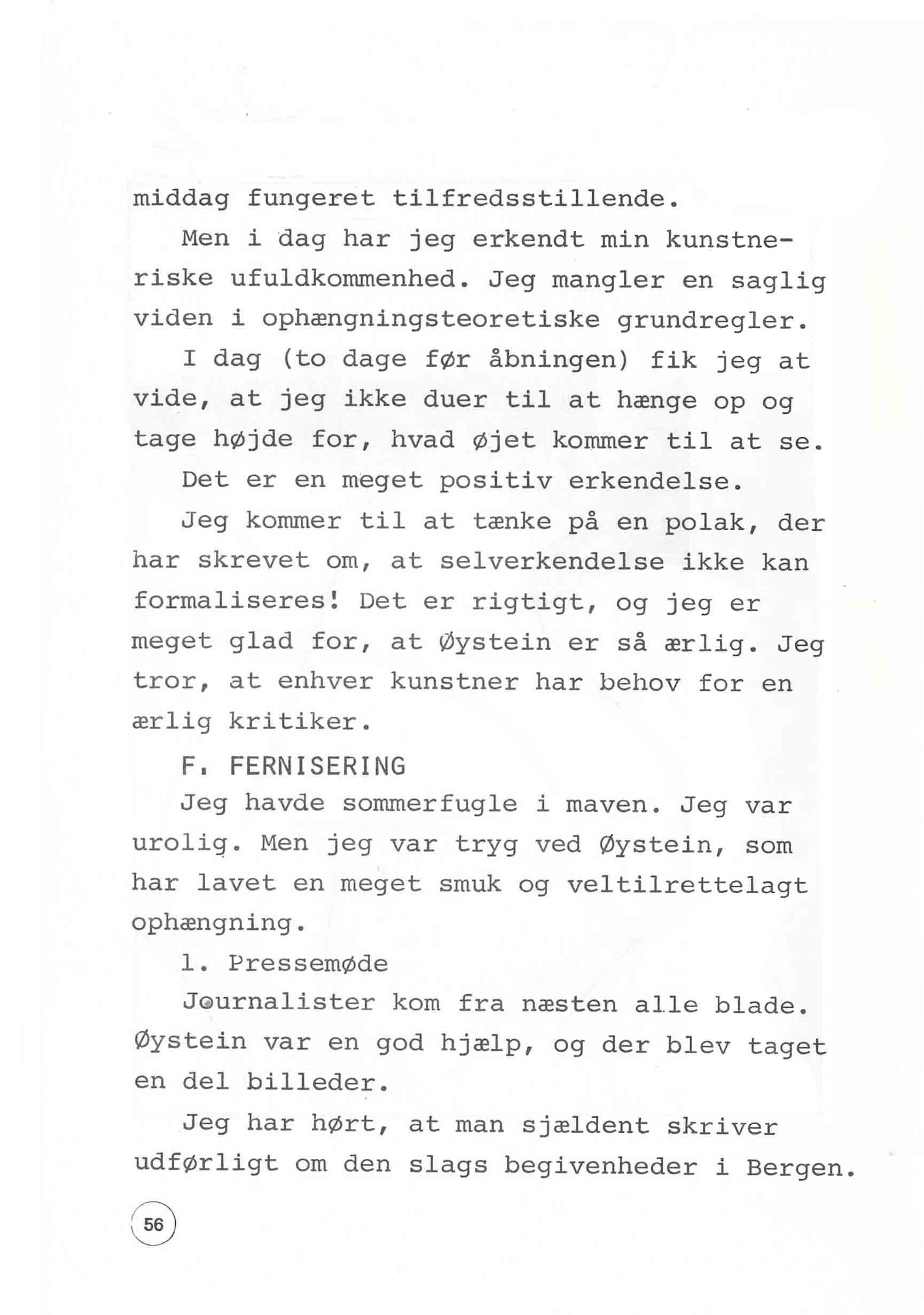 En udstilling i Bergen 1980