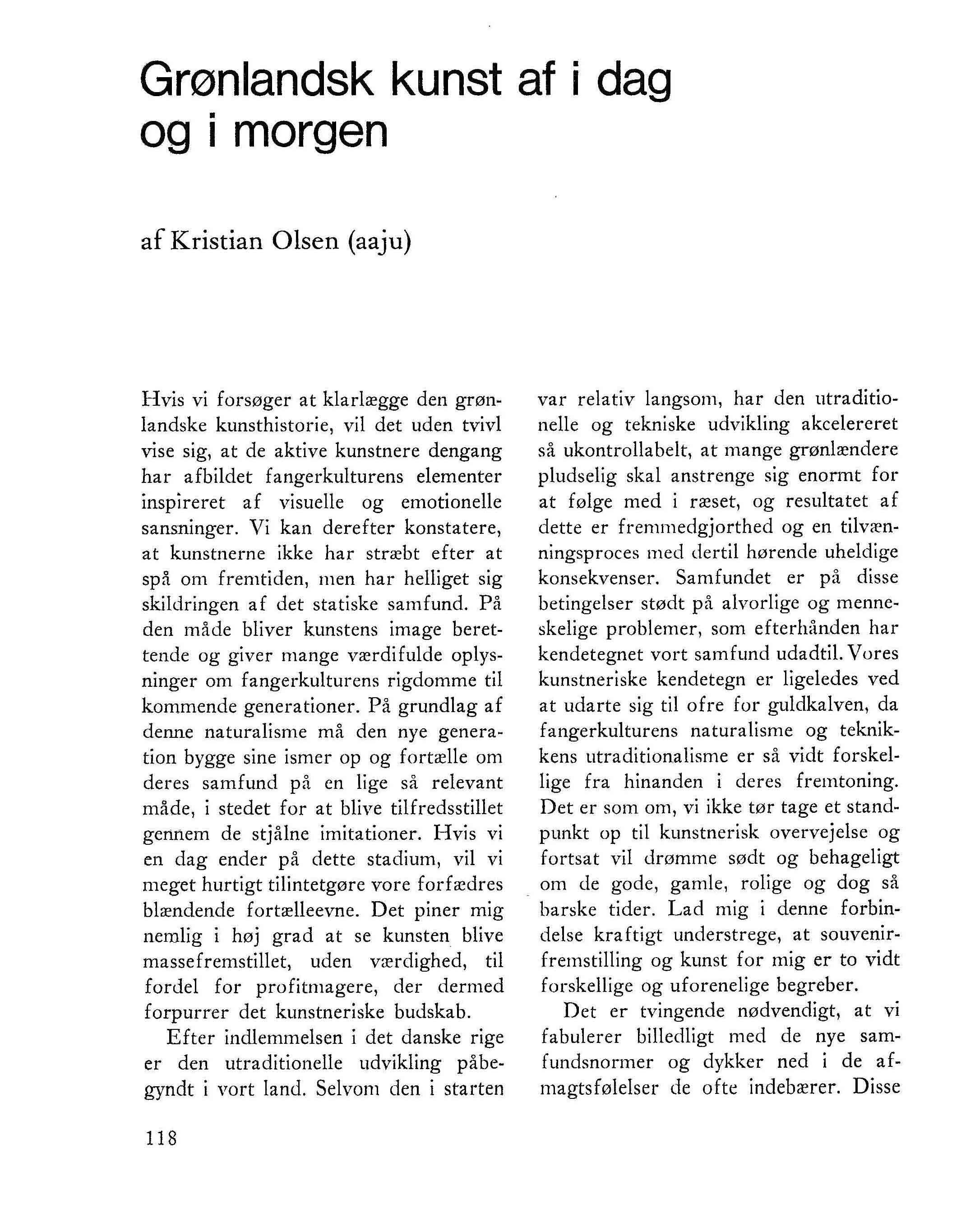 grønlandsk kunst af i dag og i morgen - tidsskriftet grønland 1975-4