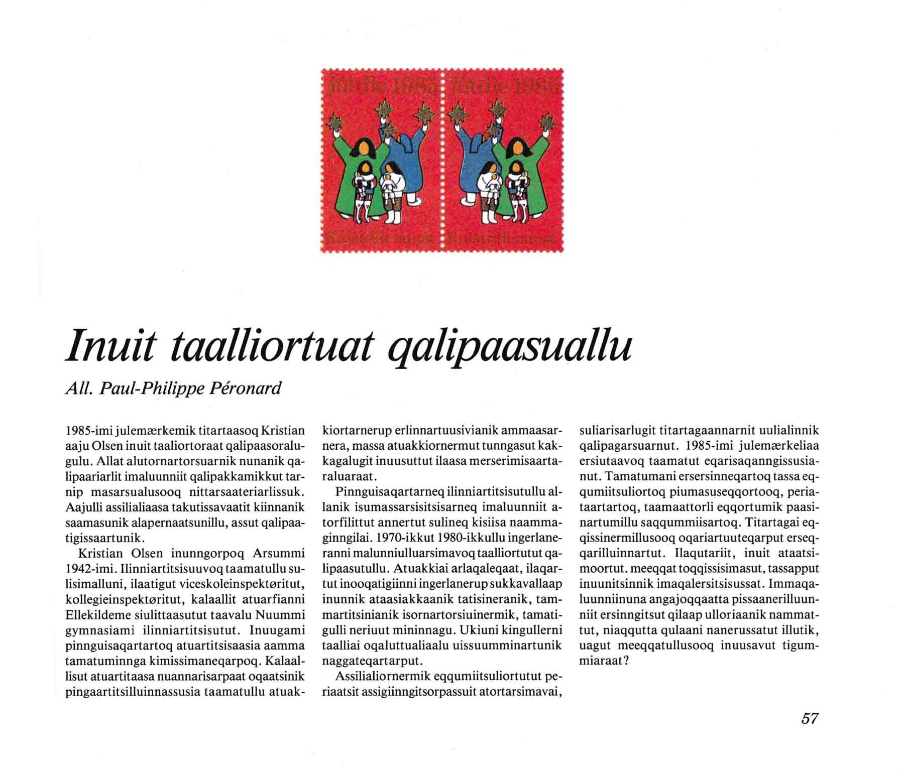 kalaallit nunaata julemærkea - det grønlandske julemærke