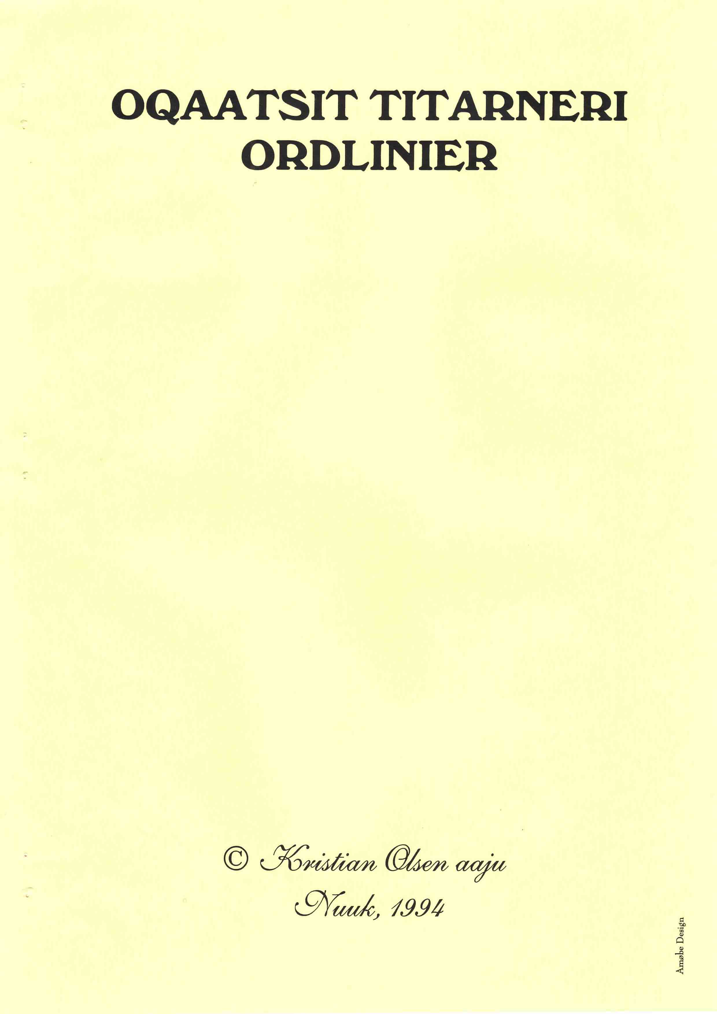 Oqaatsit titarneri - Ordlinier