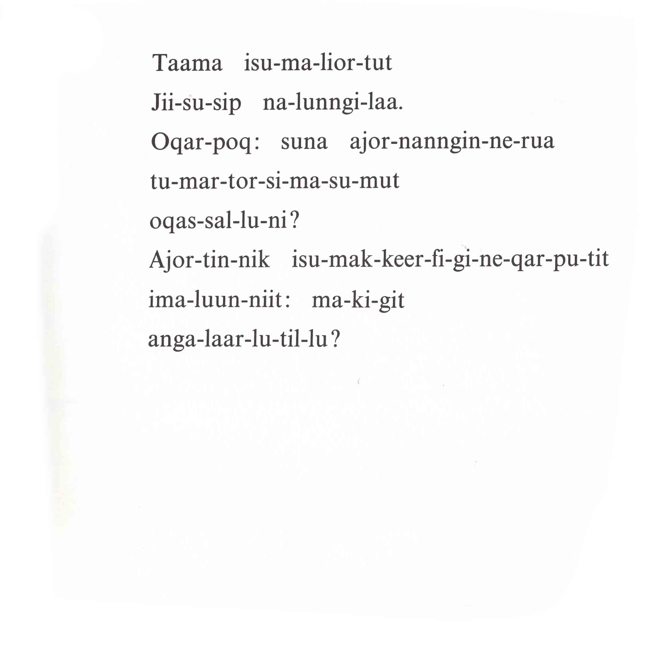 jiisusip tumartorsimasoq ajorunnaarsikkaa