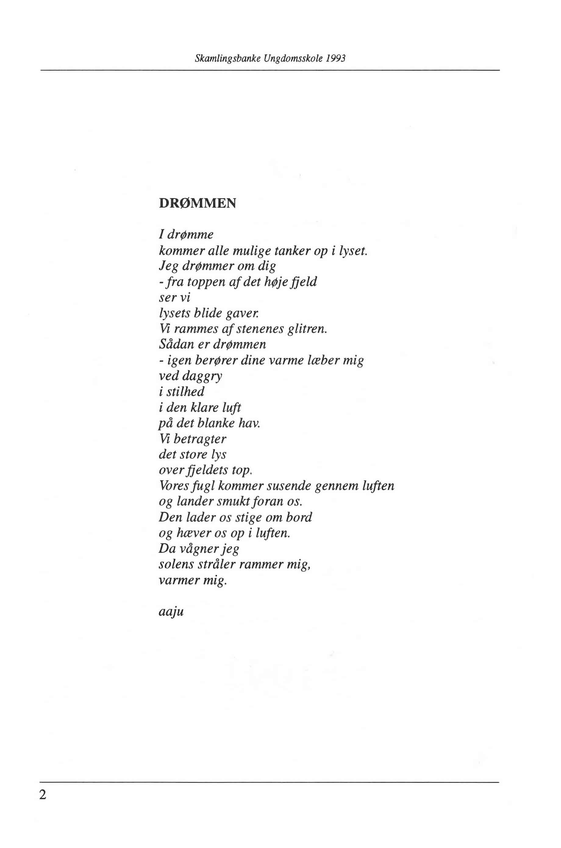Skamlingsbanke Ungdomsskole 1993