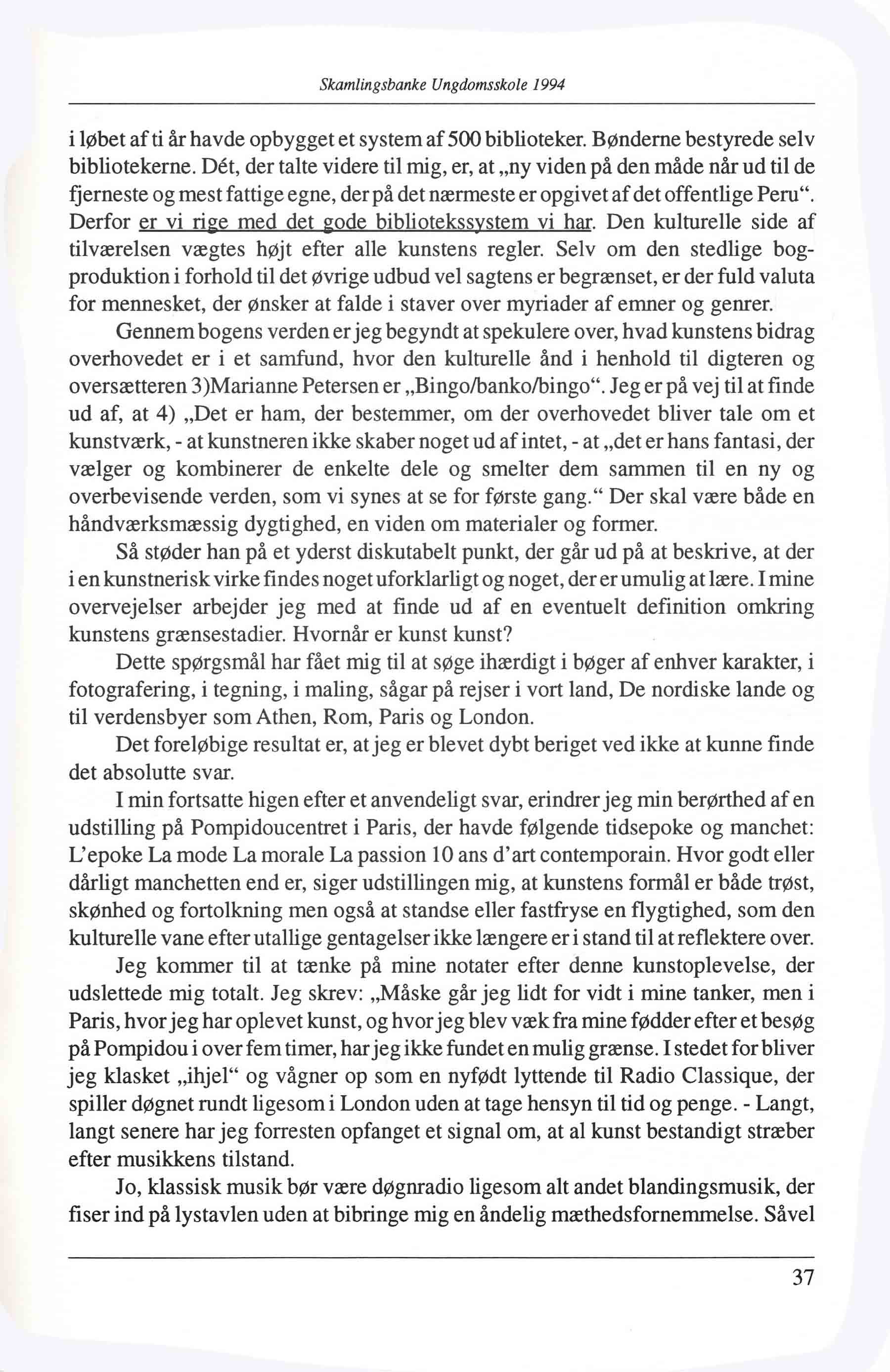 Skamlingsbanke Efterskole 1994