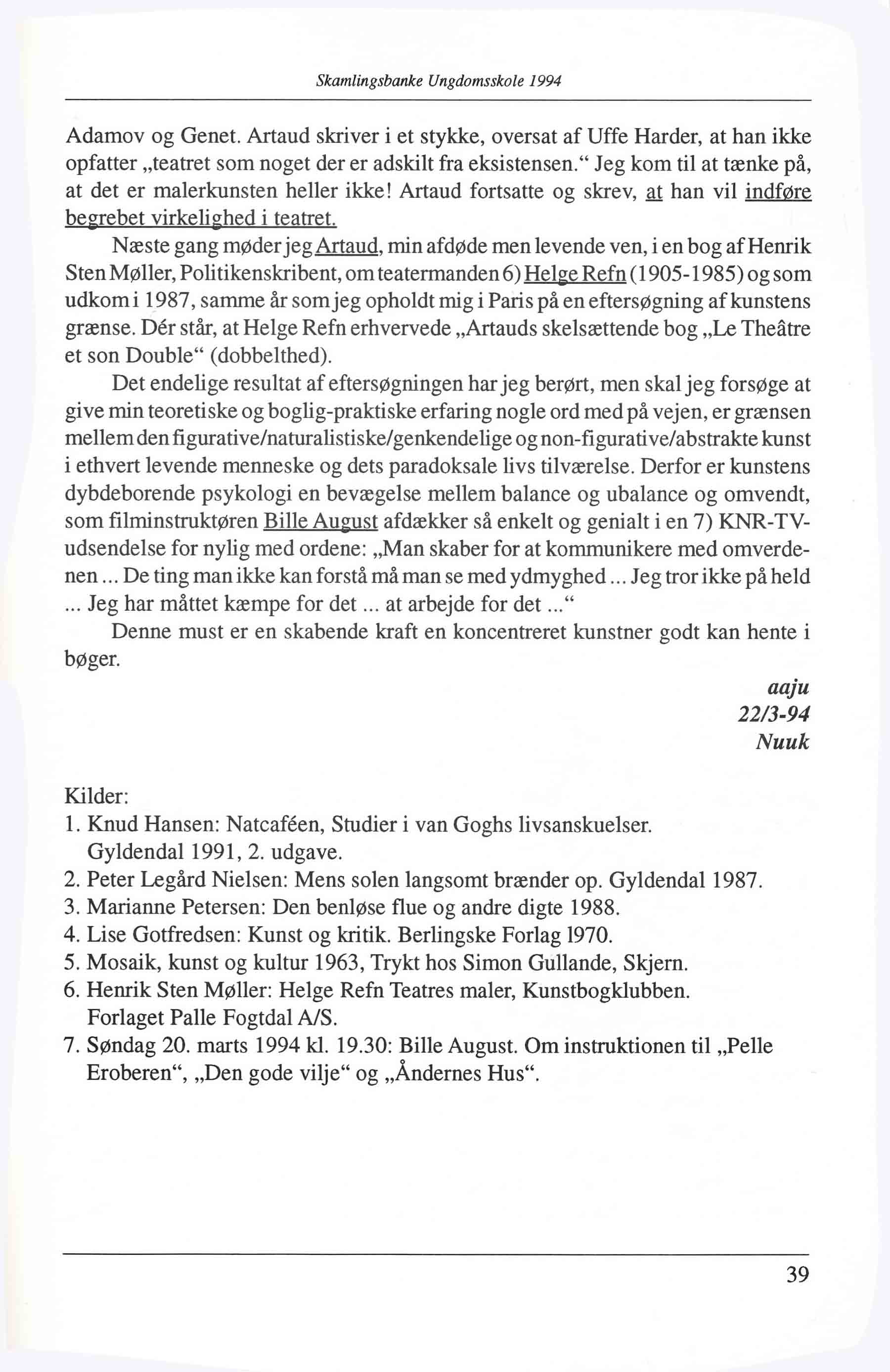 Skamlingsbanke Efterskole 1994