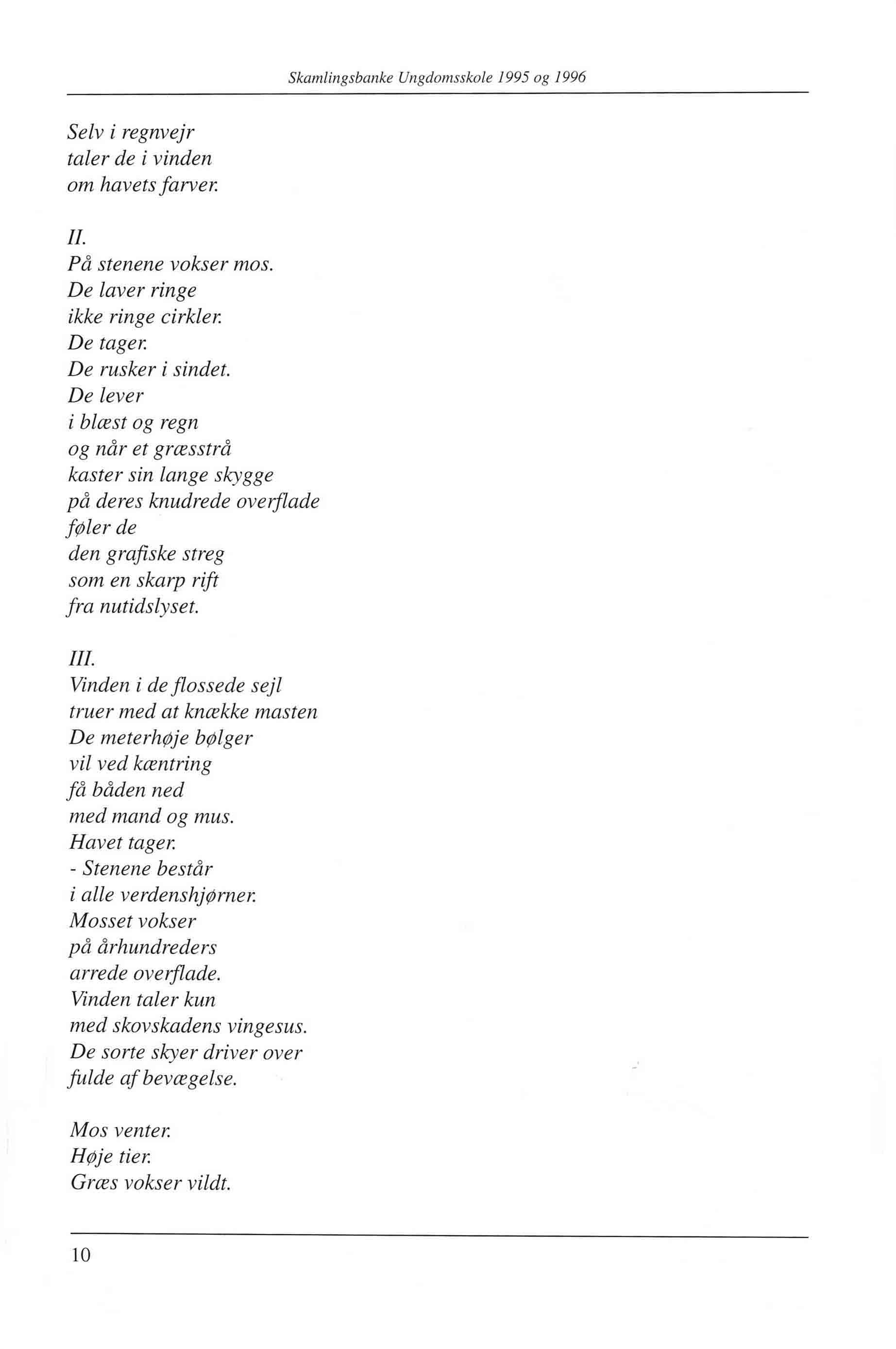 Skamlingsbanke ungdomsskole 95-96