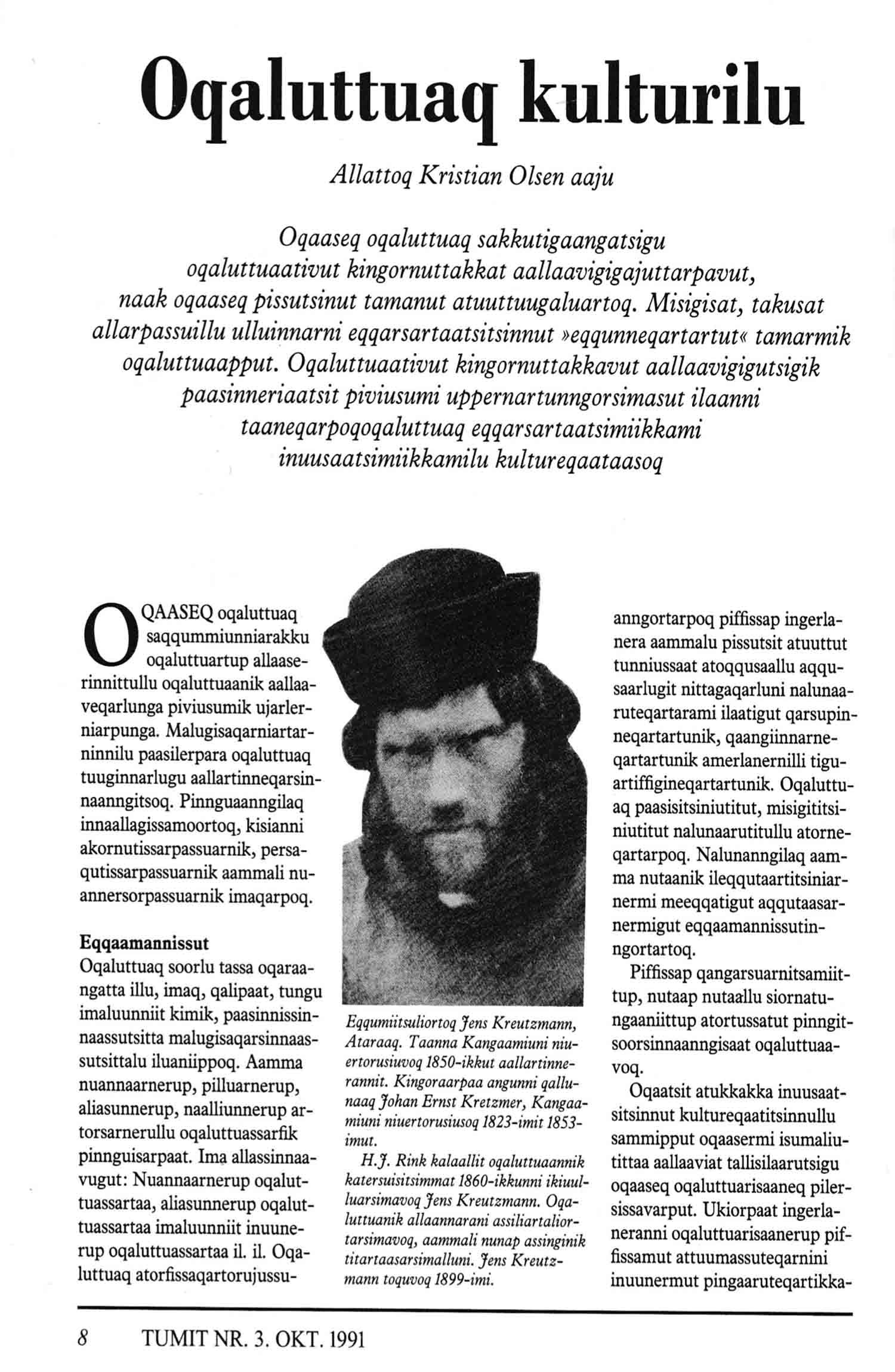 tumit 1991 · 3 - oqaluttuaq kulturilu