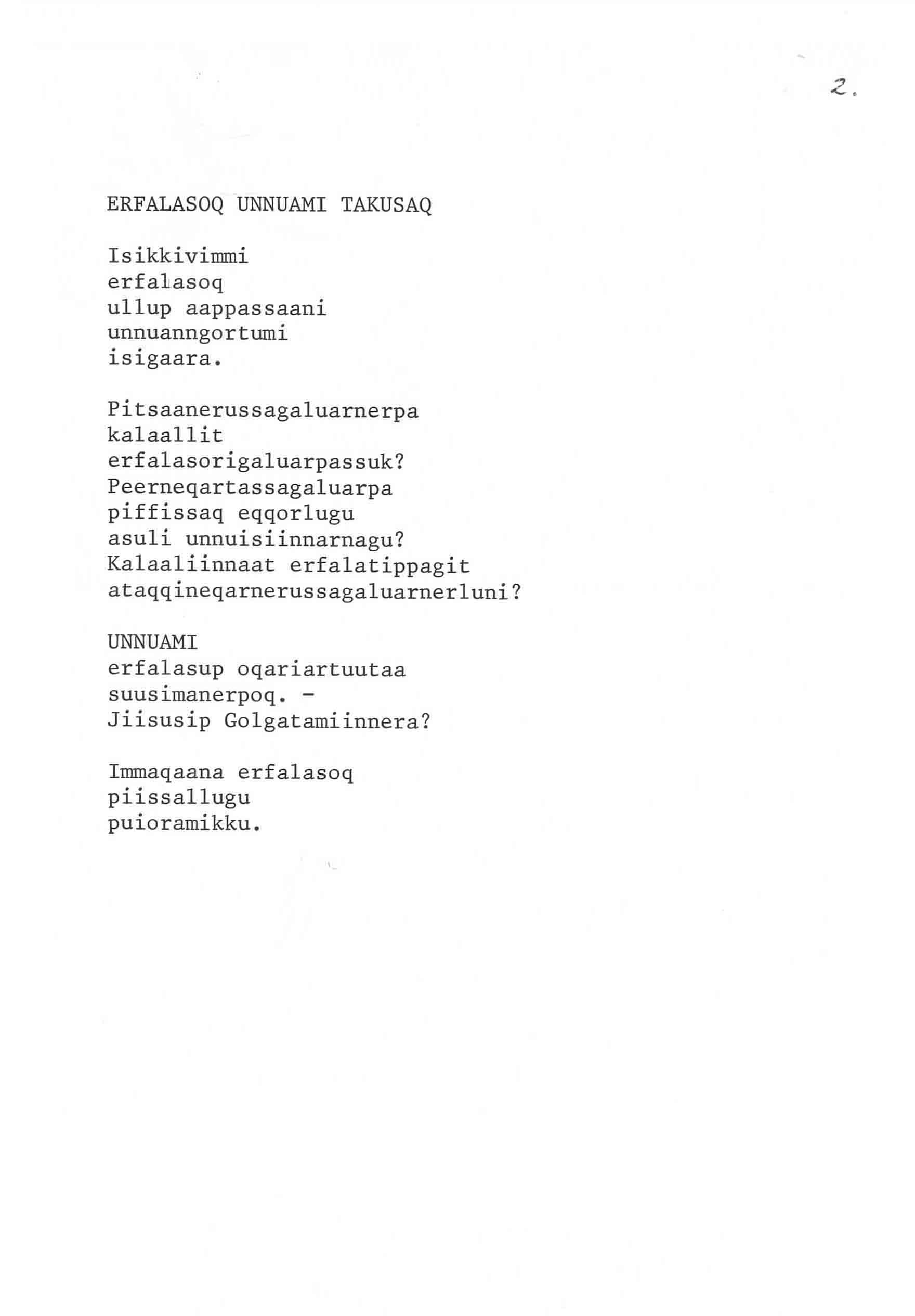 upublicerede digte - erfalasoq unnuami takusaq