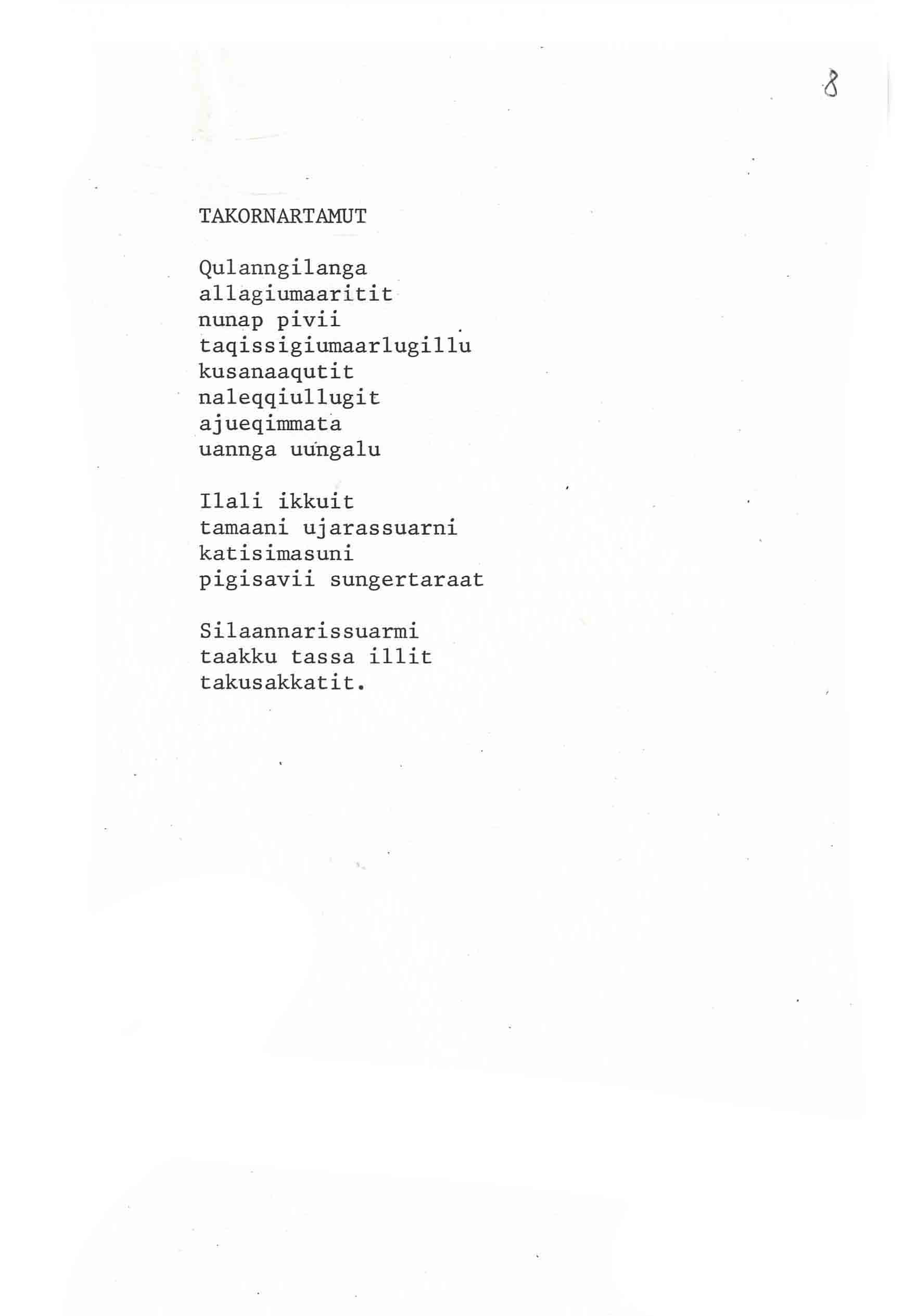 upublicerede digte - Takornartamut