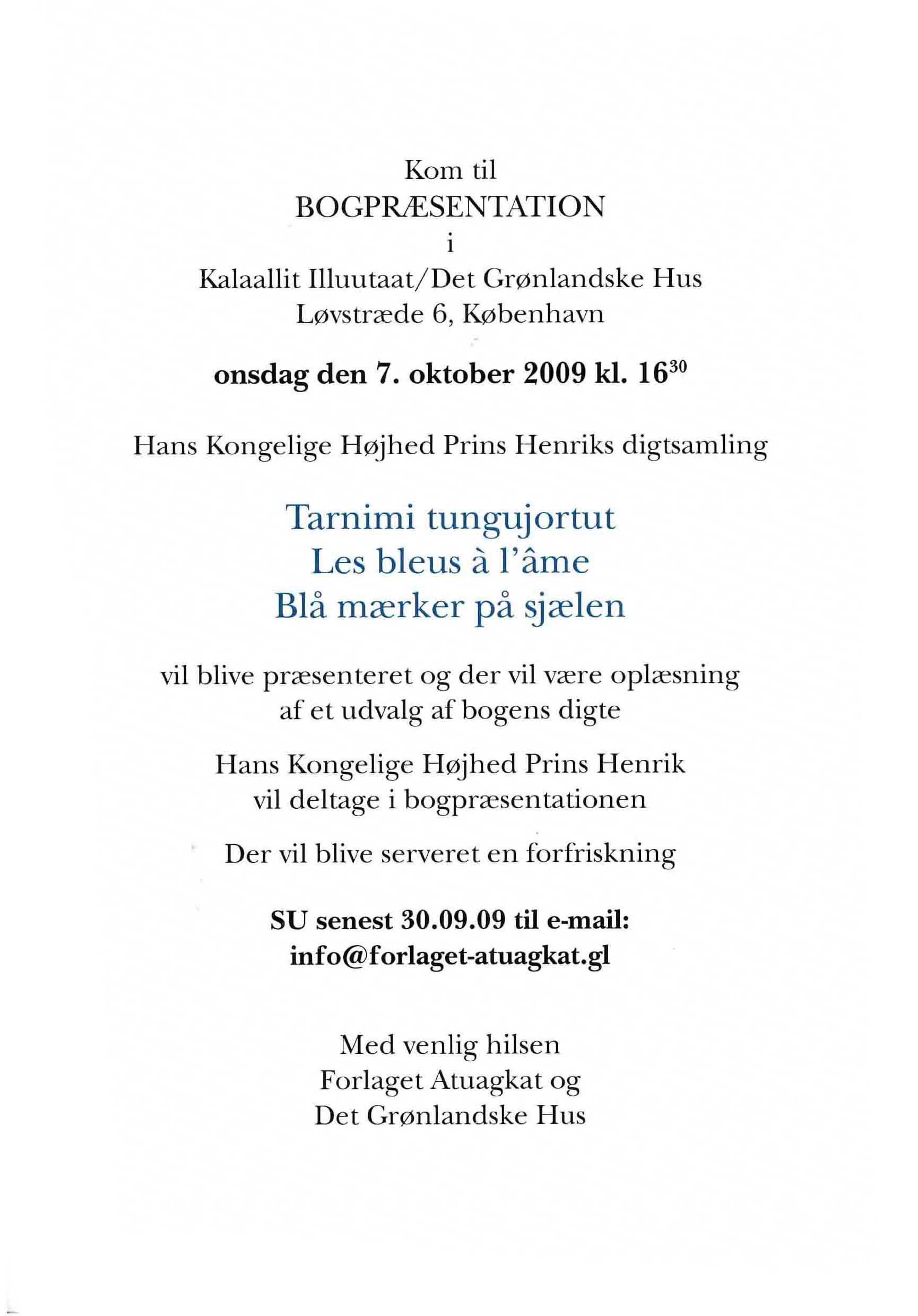 Bogpræsentation - Blå mærker på sjælen - Prins Henrik