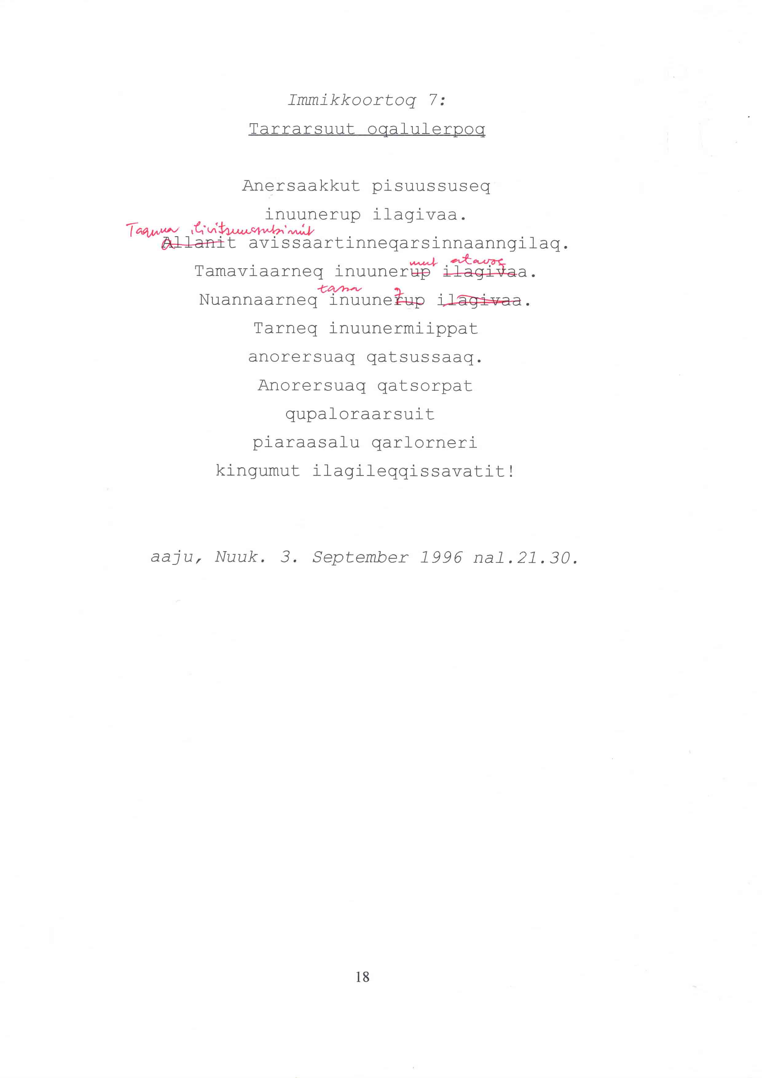 arferup tarnaata meerai / børn af hvalens sjæl