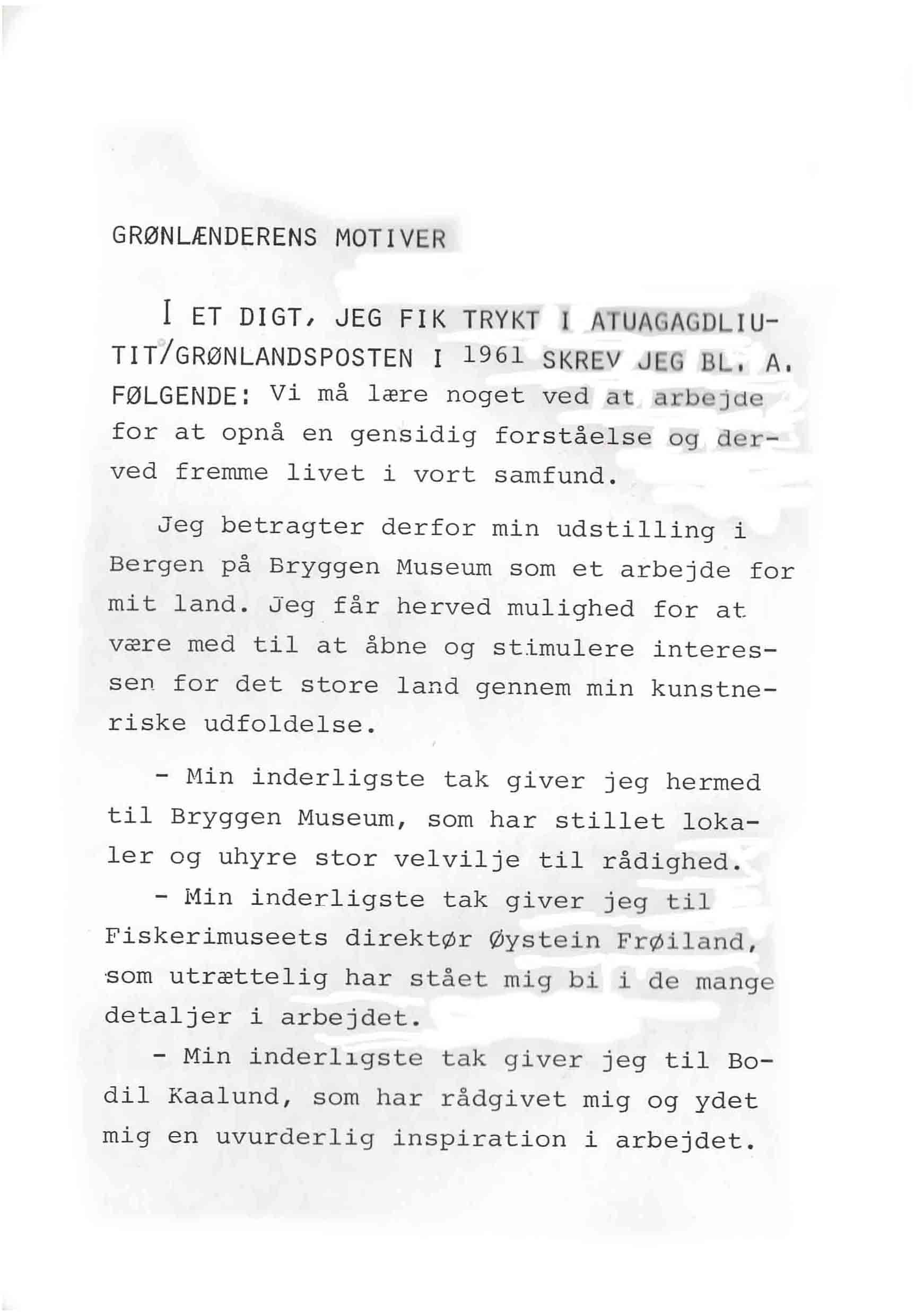 Grønlænderens motiver
