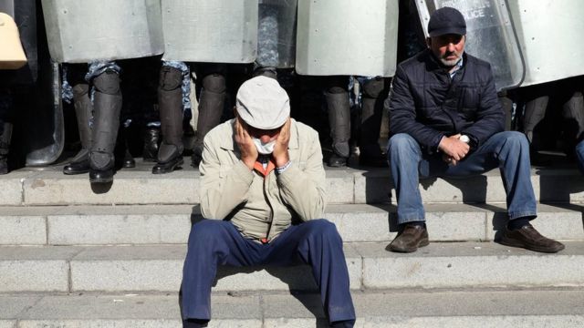 Протестующие в Еревание