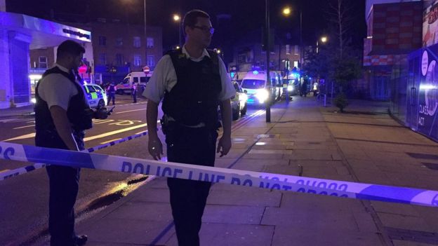 Police cordon near Finsbury Park