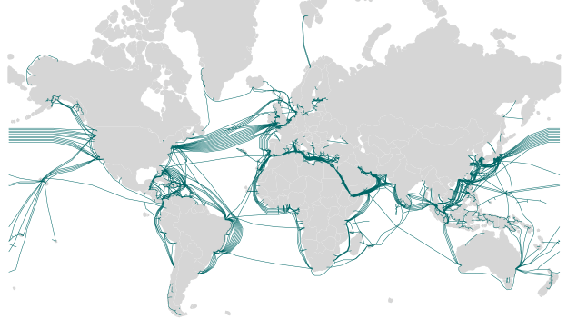 Map of the world's sub-marine cable network