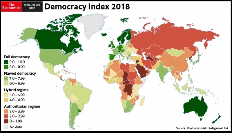 Azərbaycan demokratiya reytinqində bir pillə aşağı düşüb