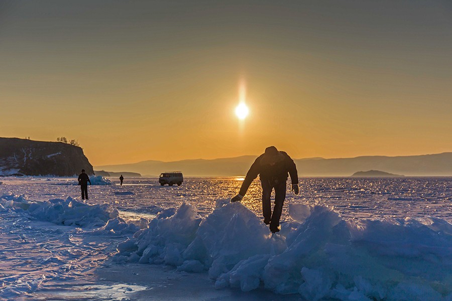 Baykal gölündə qış - [Fotolar]