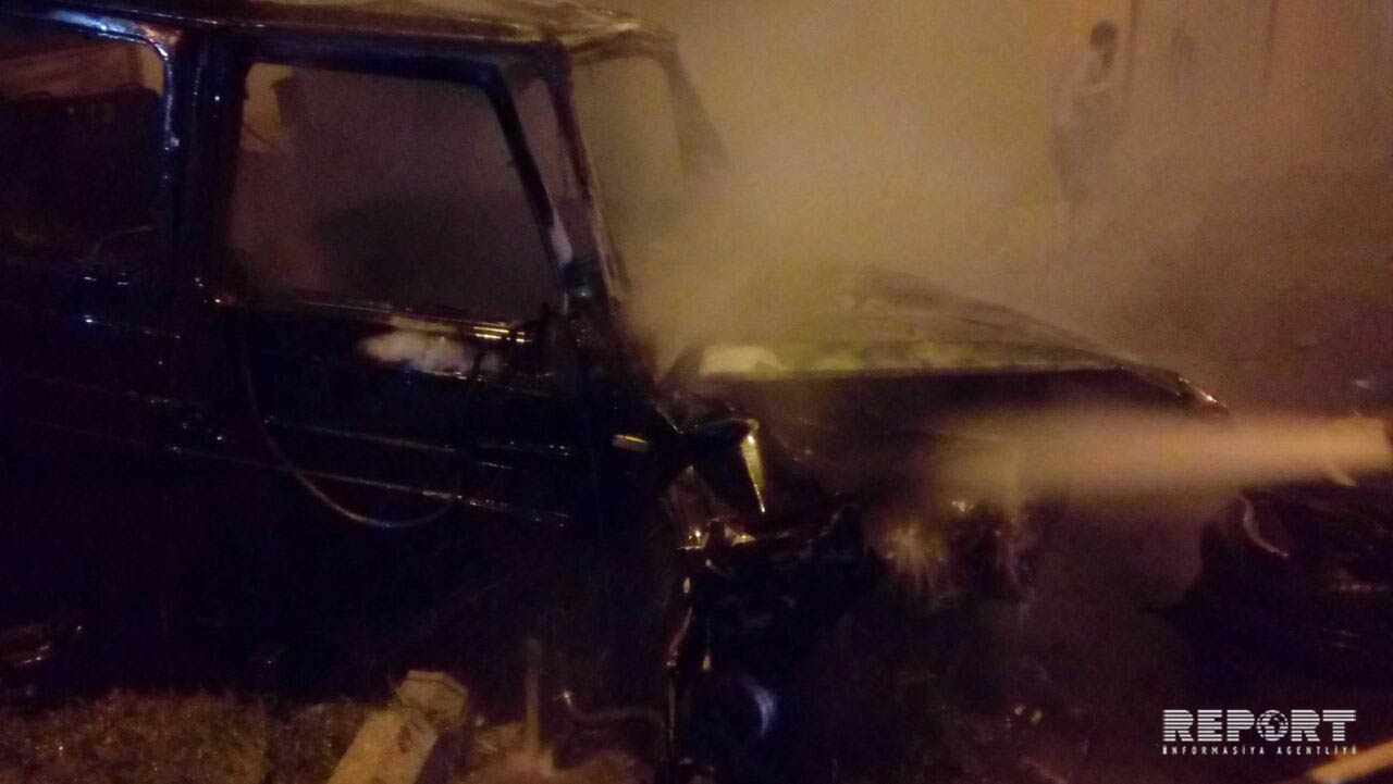 Bakıda dəhşətli qəza: nazir nəvəsinin “Galendevagen”i yandı, 2 nəfər öldü [Foto-video]
