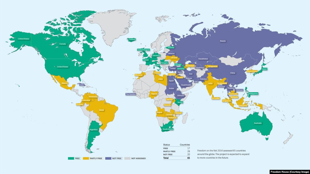 "Freedom House" Azərbaycanda internetin vəziyyətini qeyri-azad adlandırıb